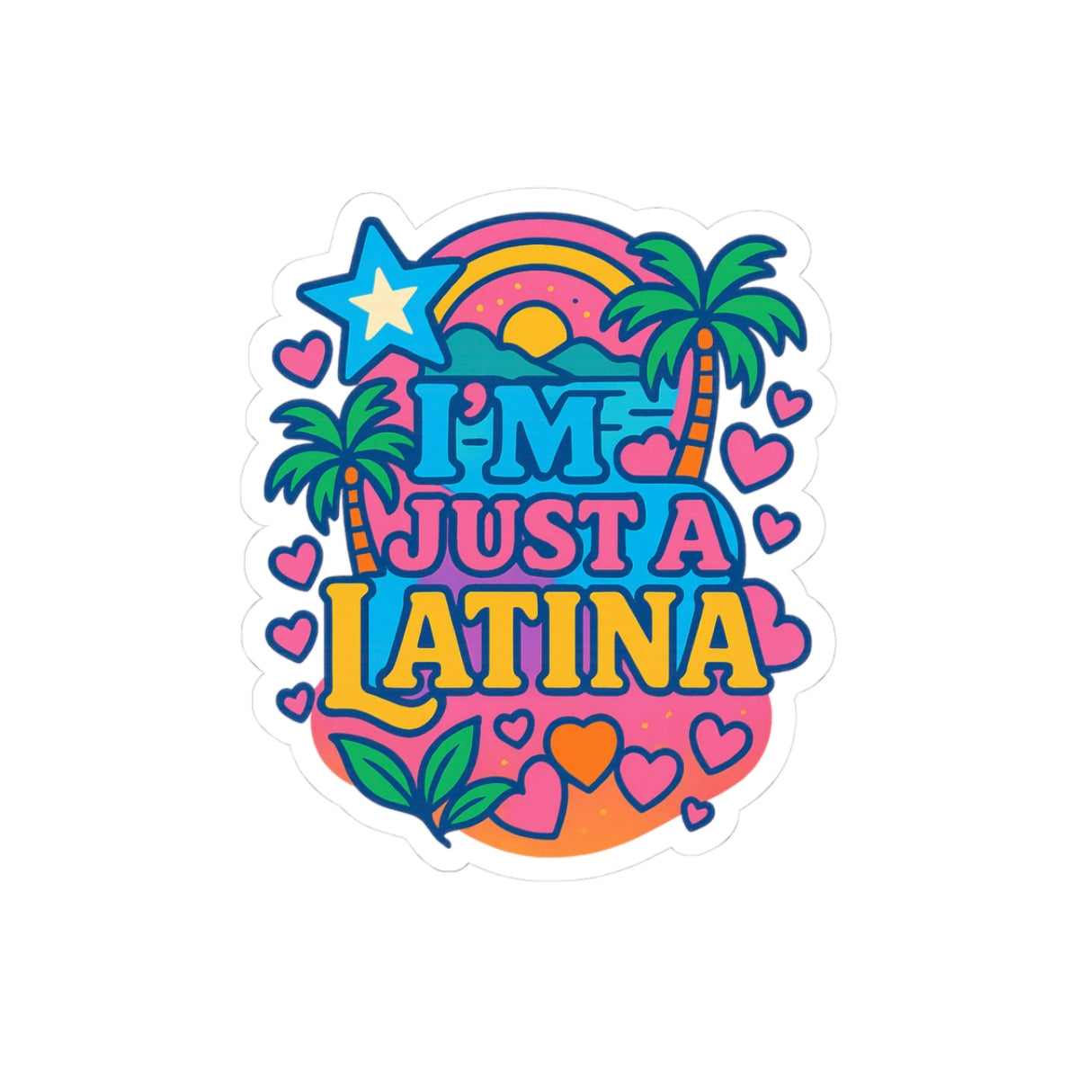 Vibrant Latina Pride Stickers, Colorful Stickers, Laptop Decor, Gifts for Latinas, Tropical Vibe Stickers