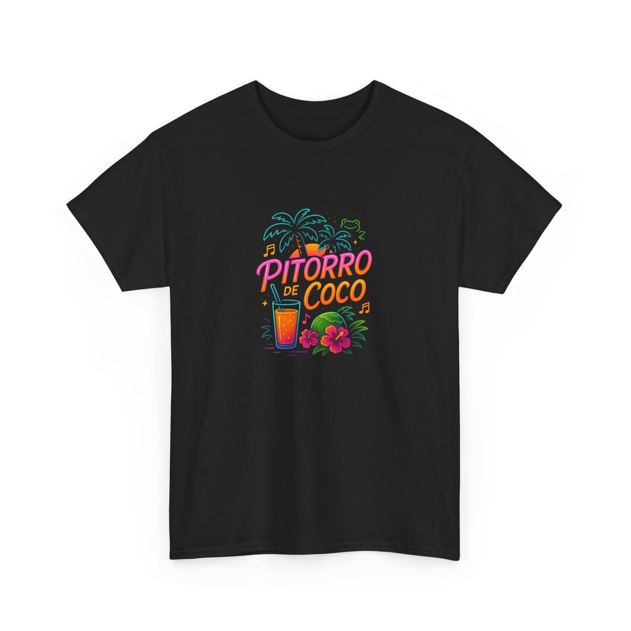 Pitorro Coco Graphic Tee, Summer Vibes Shirt, Unisex Heavy Cotton Tee, Tropical Drink Tee, Casual Wear for Beach Lovers