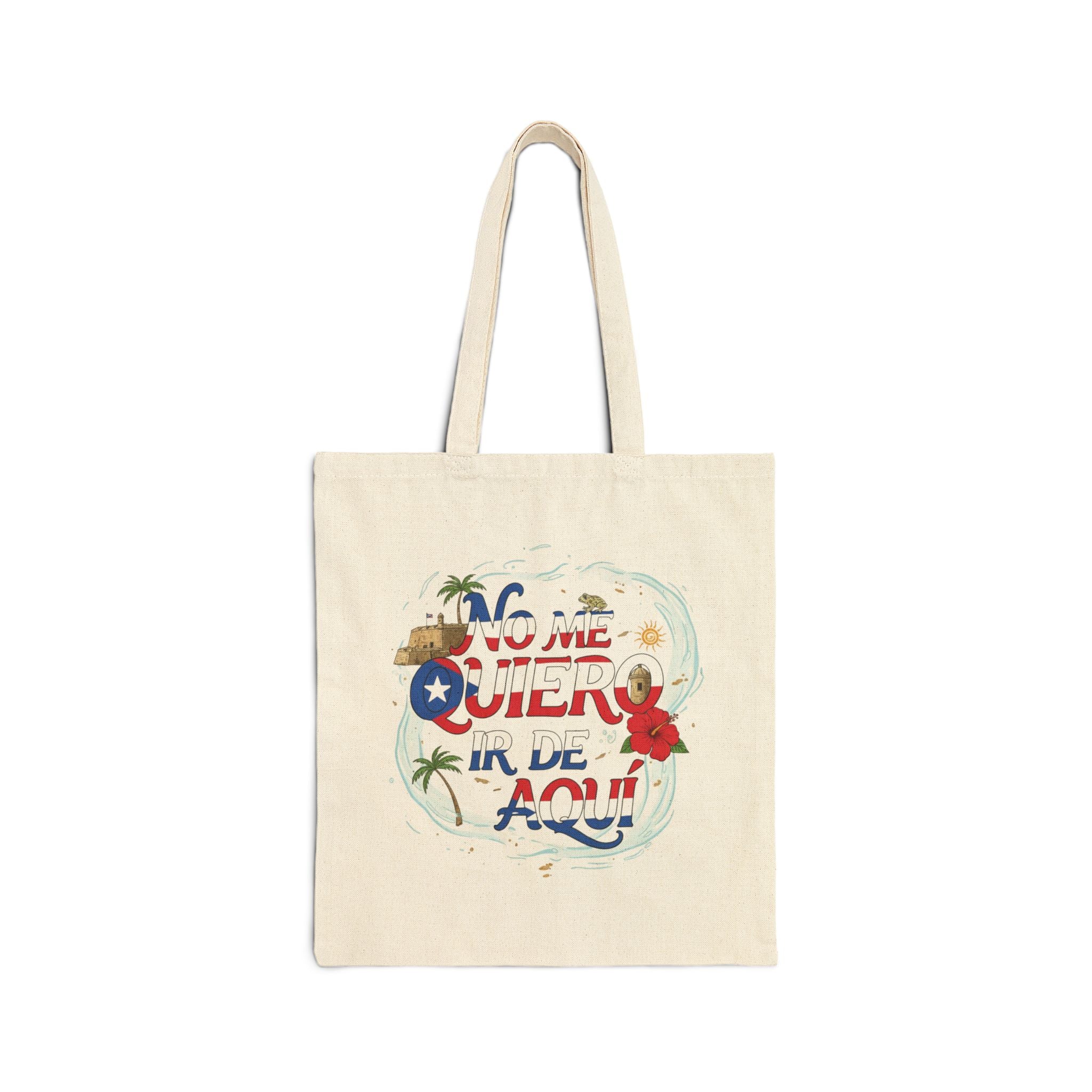 Tote Bag with Retro Design, Beach Bag, Shopping Tote, Eco-Friendly Gift, Travel Accessory, No Me Quiero Ir de Aquí