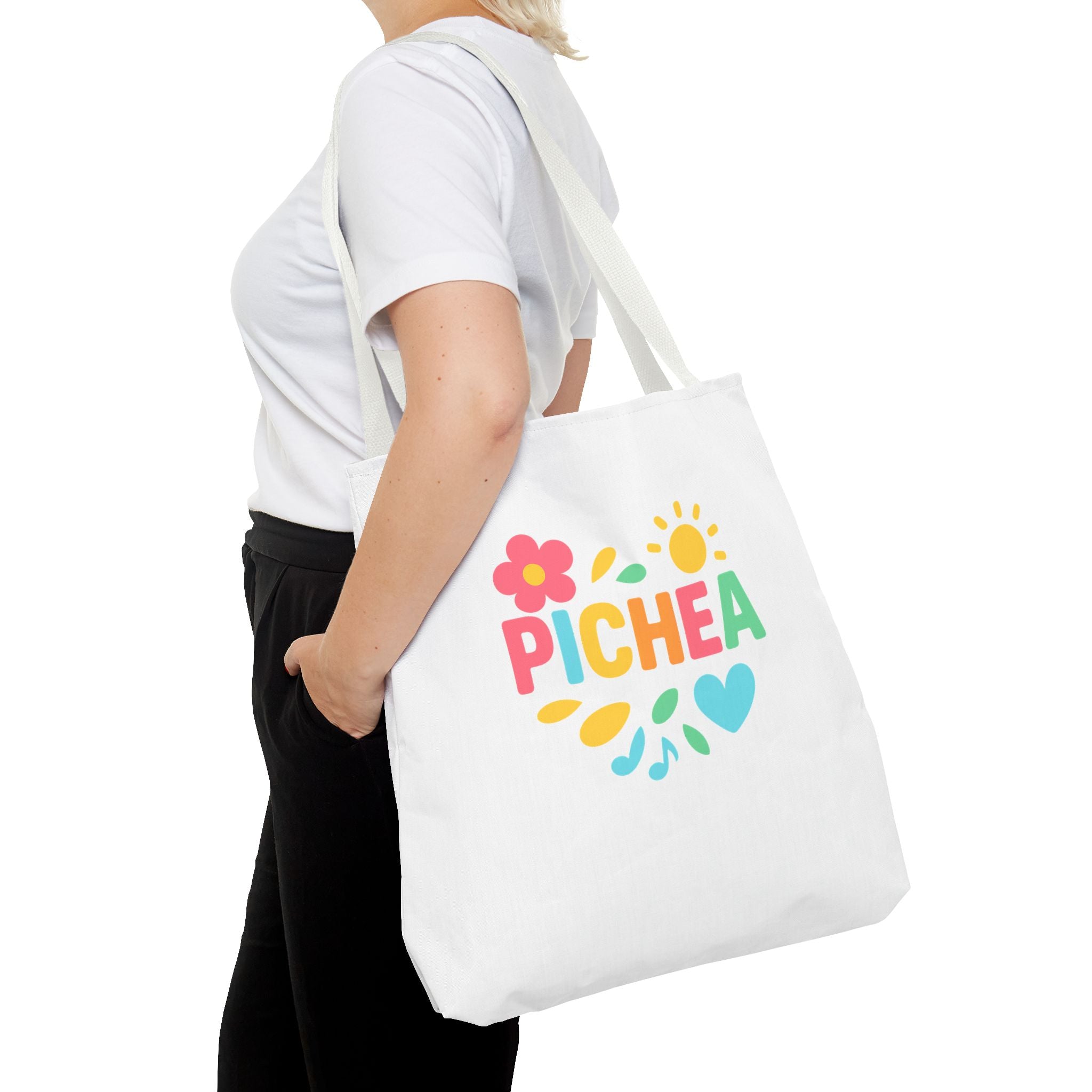 Pichea Colorful Floral Tote Bag, Shopping Bag, Beach Tote, Gift for Her, Eco-Friendly Bag, Spring/Summer Style