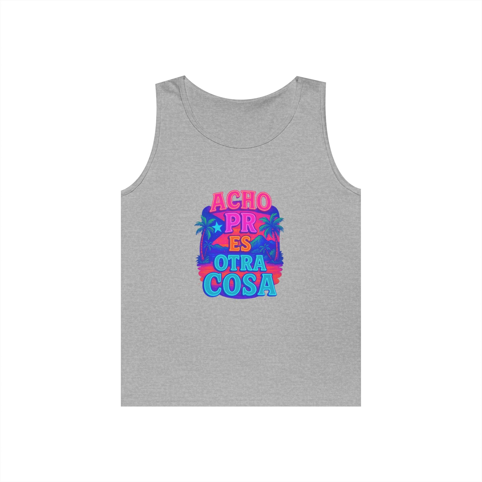 Colorful Graphic Tank Top, Unisex Cotton Summer Wear, Fun Tees for Parties, Vacation Essential, Gift Idea, Beachwear