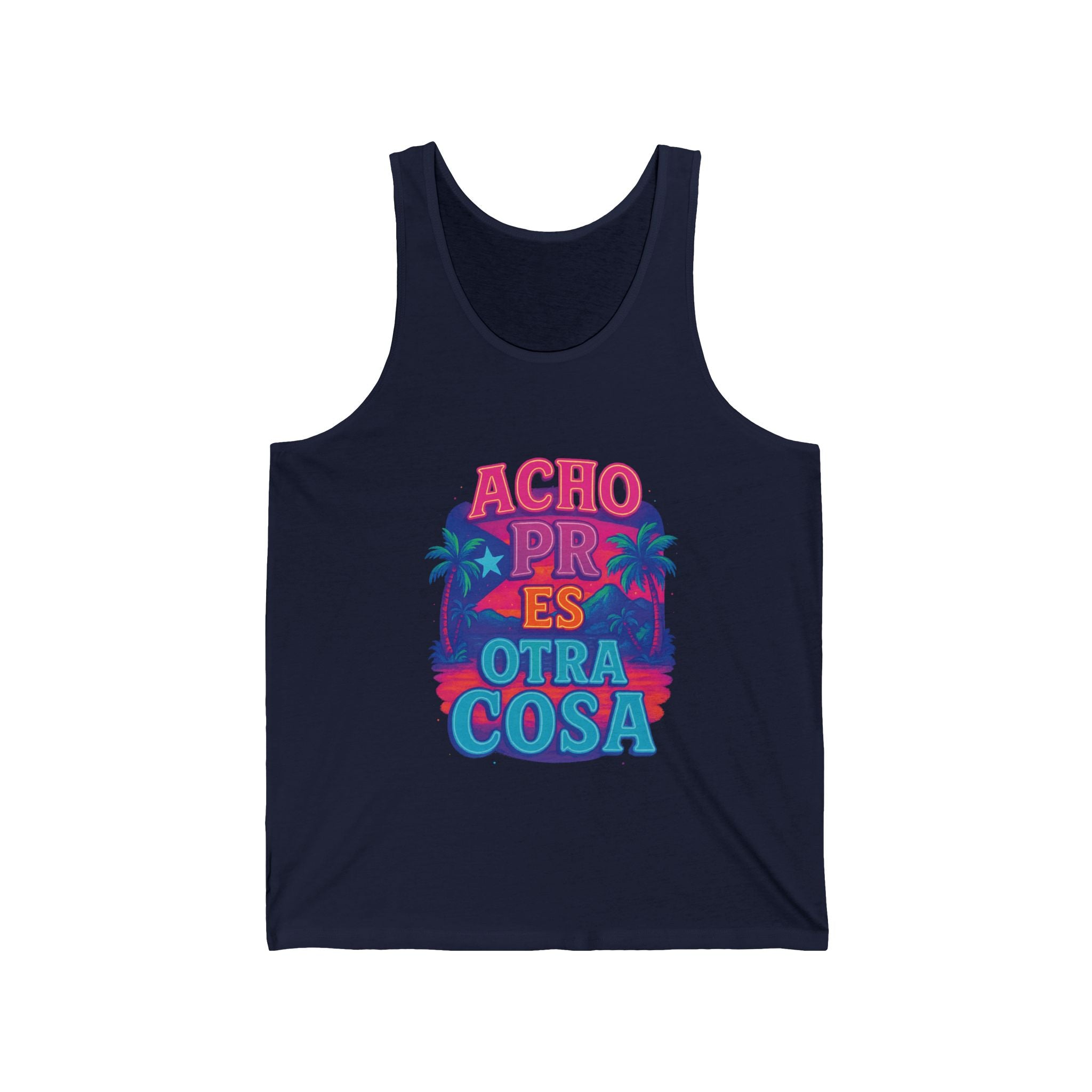 Vibrant Unisex Jersey Tank - ACHO PR OTRA COSA, Summer Essential, Beachwear, Gift for Him/Her, Festival Attire