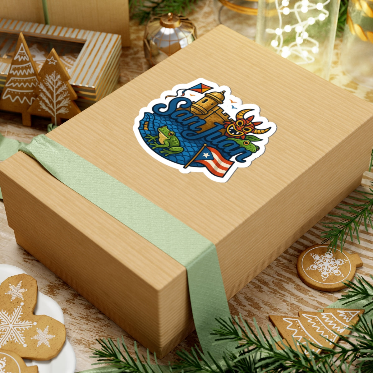 San Juan Adventure Kiss-Cut Stickers | Puerto Rico Travel Decor, Laptop Decals, Festival Gifts, Souvenir Stickers, Fun Art