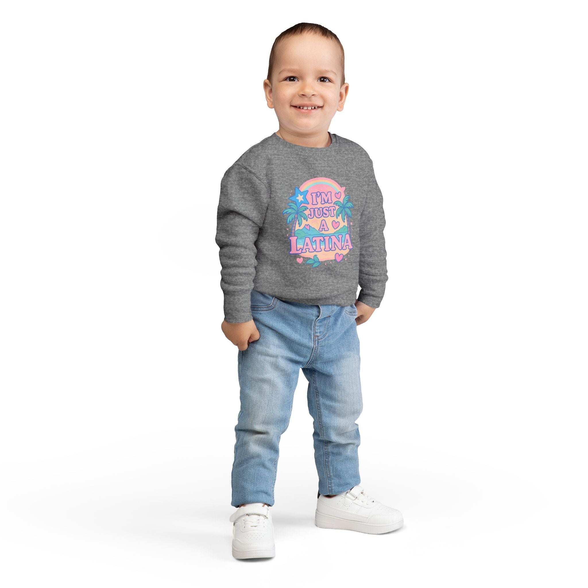 Toddler Sweatshirt - I'm Just a Latina - Cute Kid's Apparel, Birthday Gift, Celebrate Latina Pride, Casual Outfit, Everyday Wear