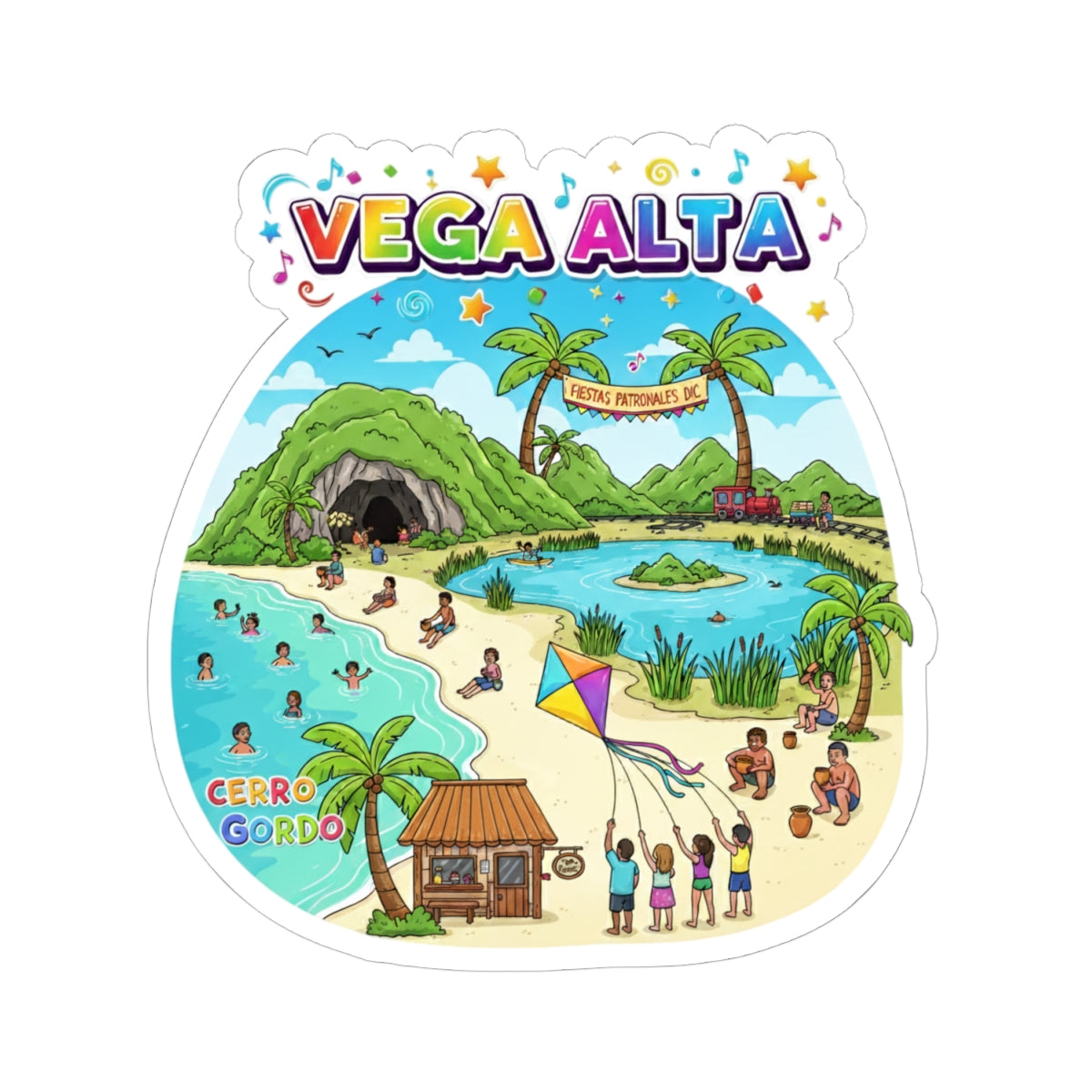 Vega Alta Kiss-Cut Stickers
