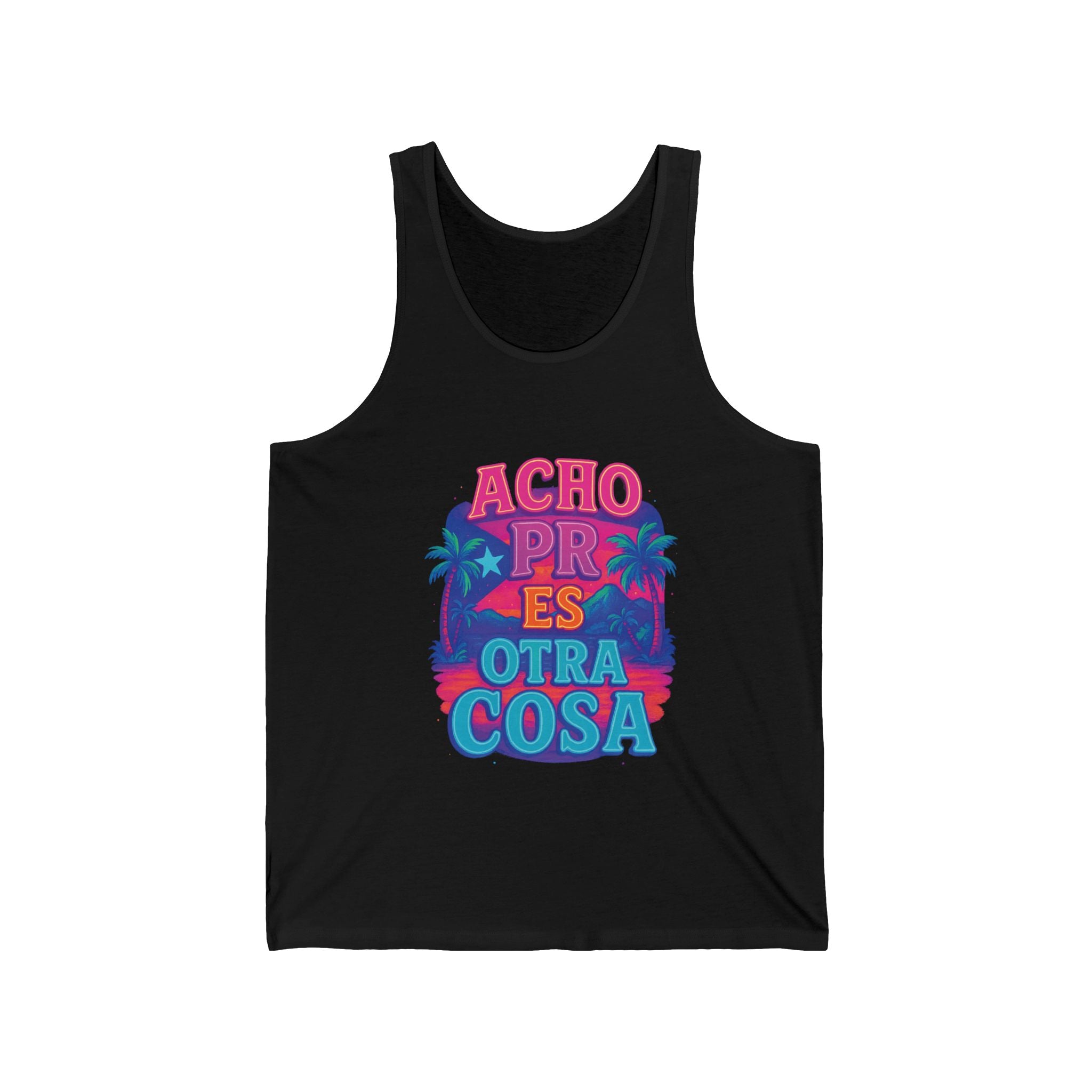 Vibrant Unisex Jersey Tank - ACHO PR OTRA COSA, Summer Essential, Beachwear, Gift for Him/Her, Festival Attire