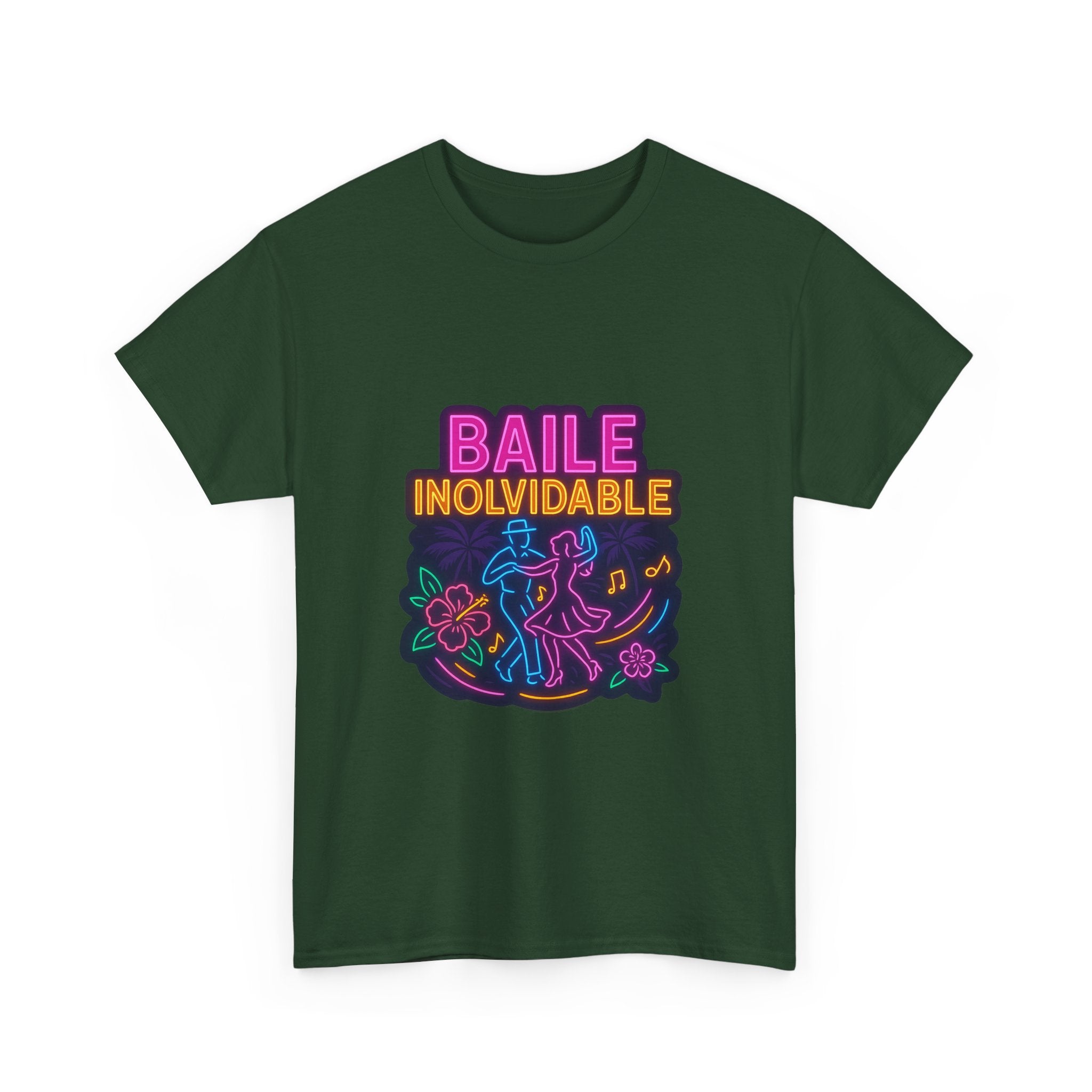Unisex Heavy Cotton Tee Baile Inolvidable Front - Colorful 'Baile Inolvidable' T-Shirt