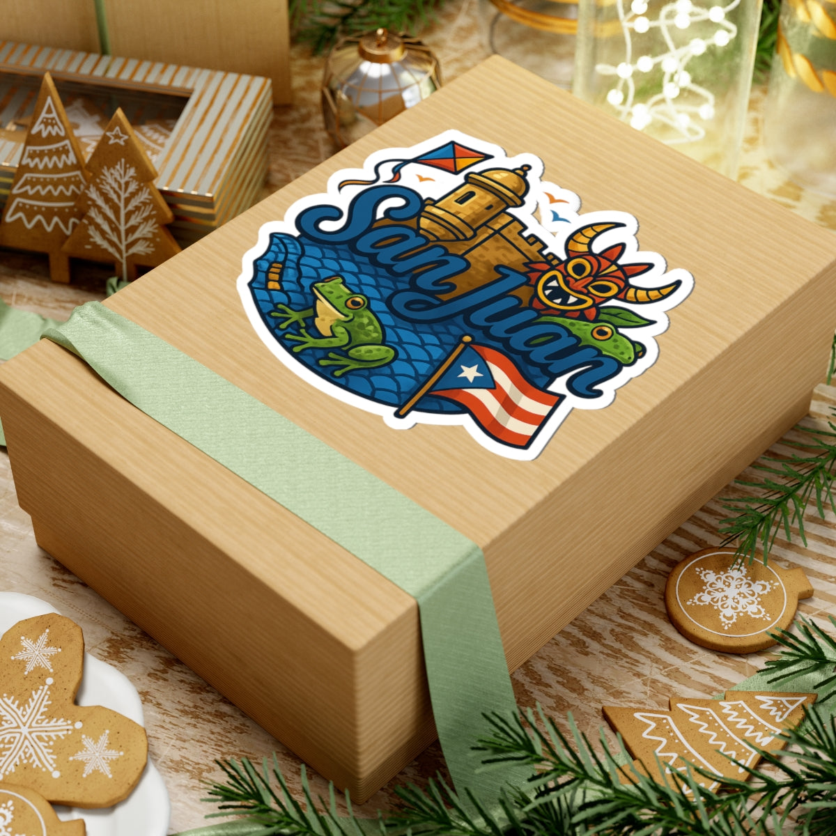 San Juan Adventure Kiss-Cut Stickers | Puerto Rico Travel Decor, Laptop Decals, Festival Gifts, Souvenir Stickers, Fun Art