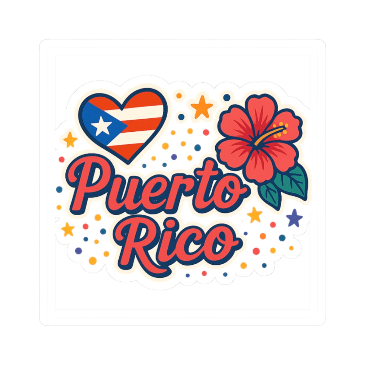 Colorful Puerto Rico Kiss-Cut Stickers
