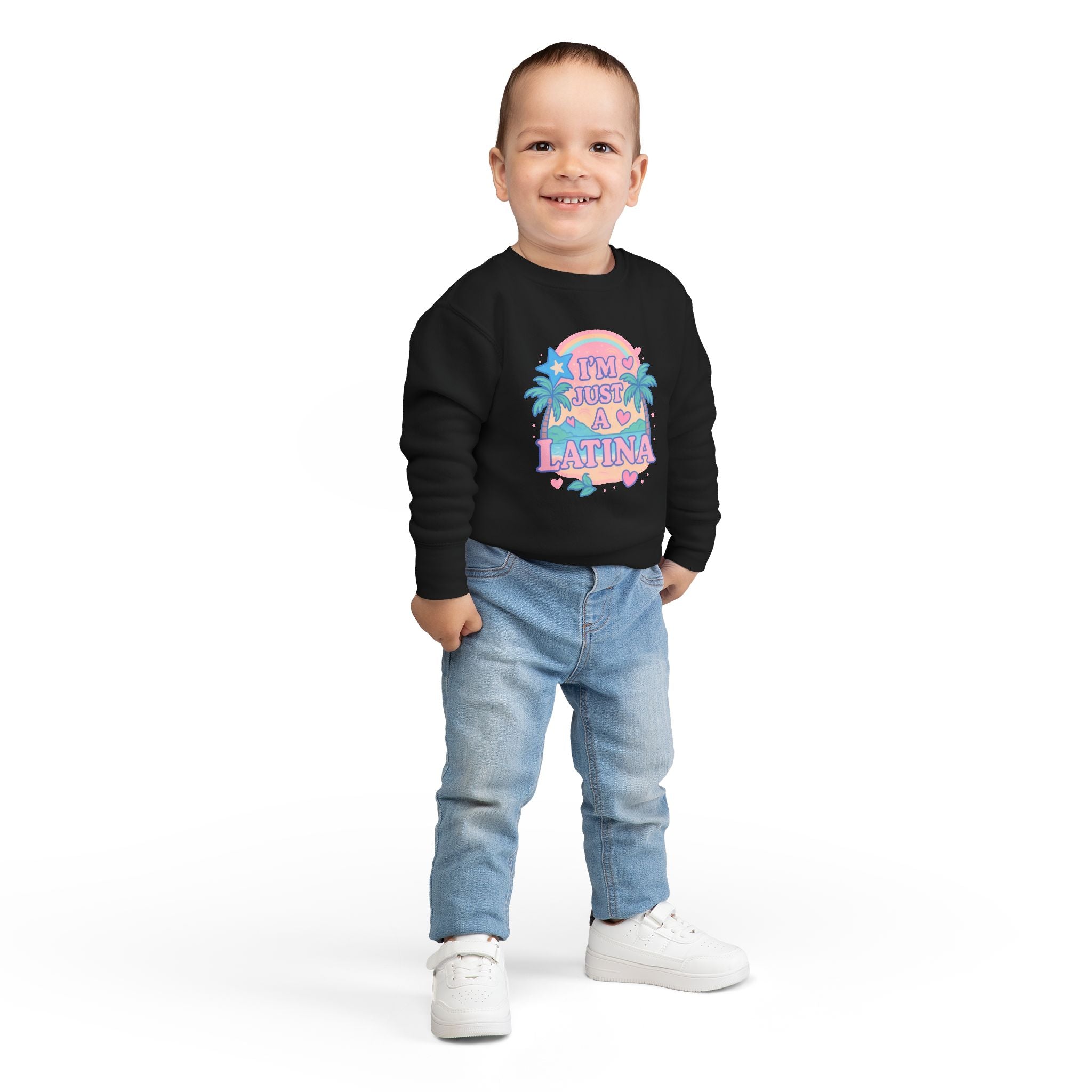 Toddler Sweatshirt - I'm Just a Latina - Cute Kid's Apparel, Birthday Gift, Celebrate Latina Pride, Casual Outfit, Everyday Wear