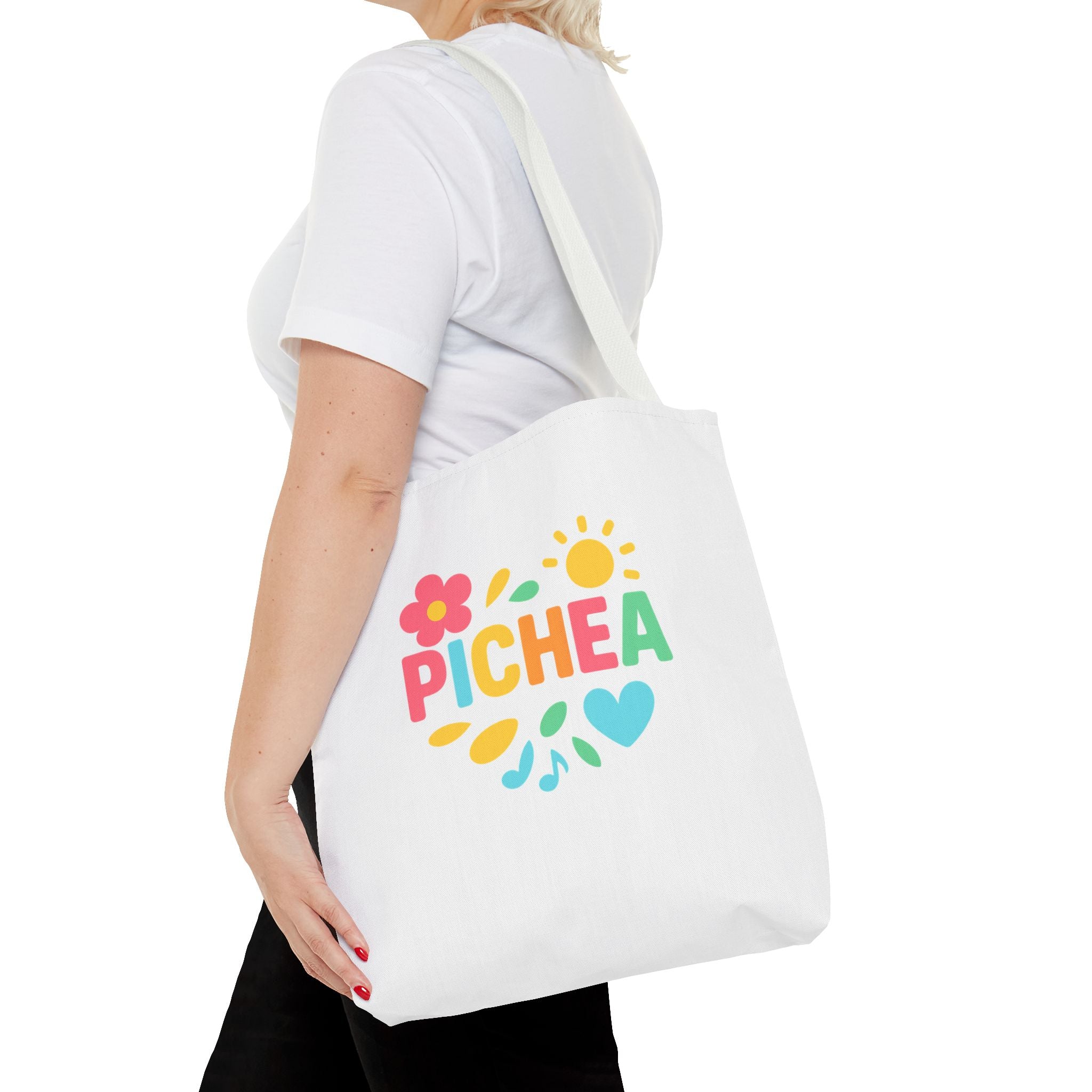 Pichea Colorful Floral Tote Bag, Shopping Bag, Beach Tote, Gift for Her, Eco-Friendly Bag, Spring/Summer Style