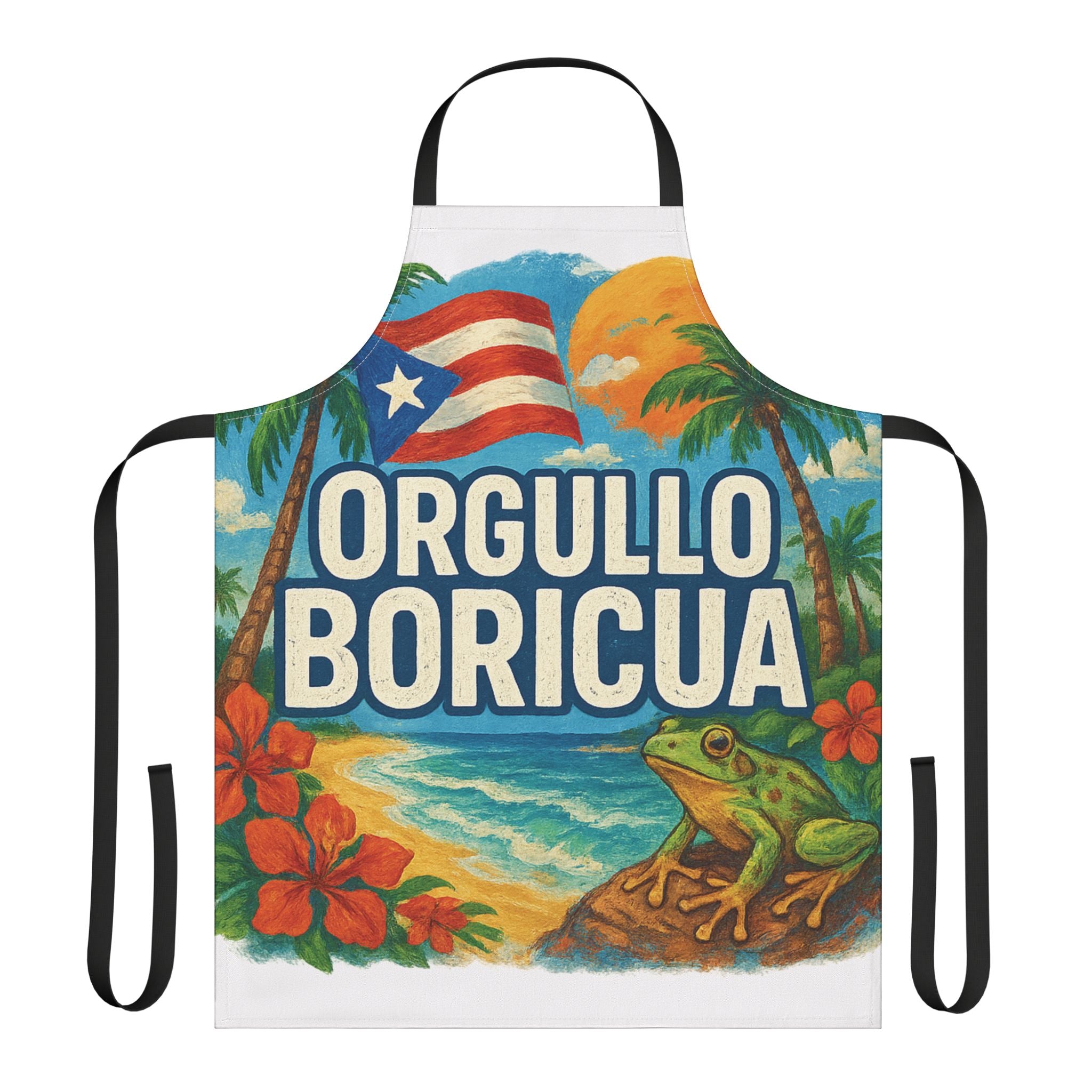 Puerto Rican Pride Apron, Fun Cooking Gift, BBQ Accessories, Chef Apron for Foodies, Tropical Decor