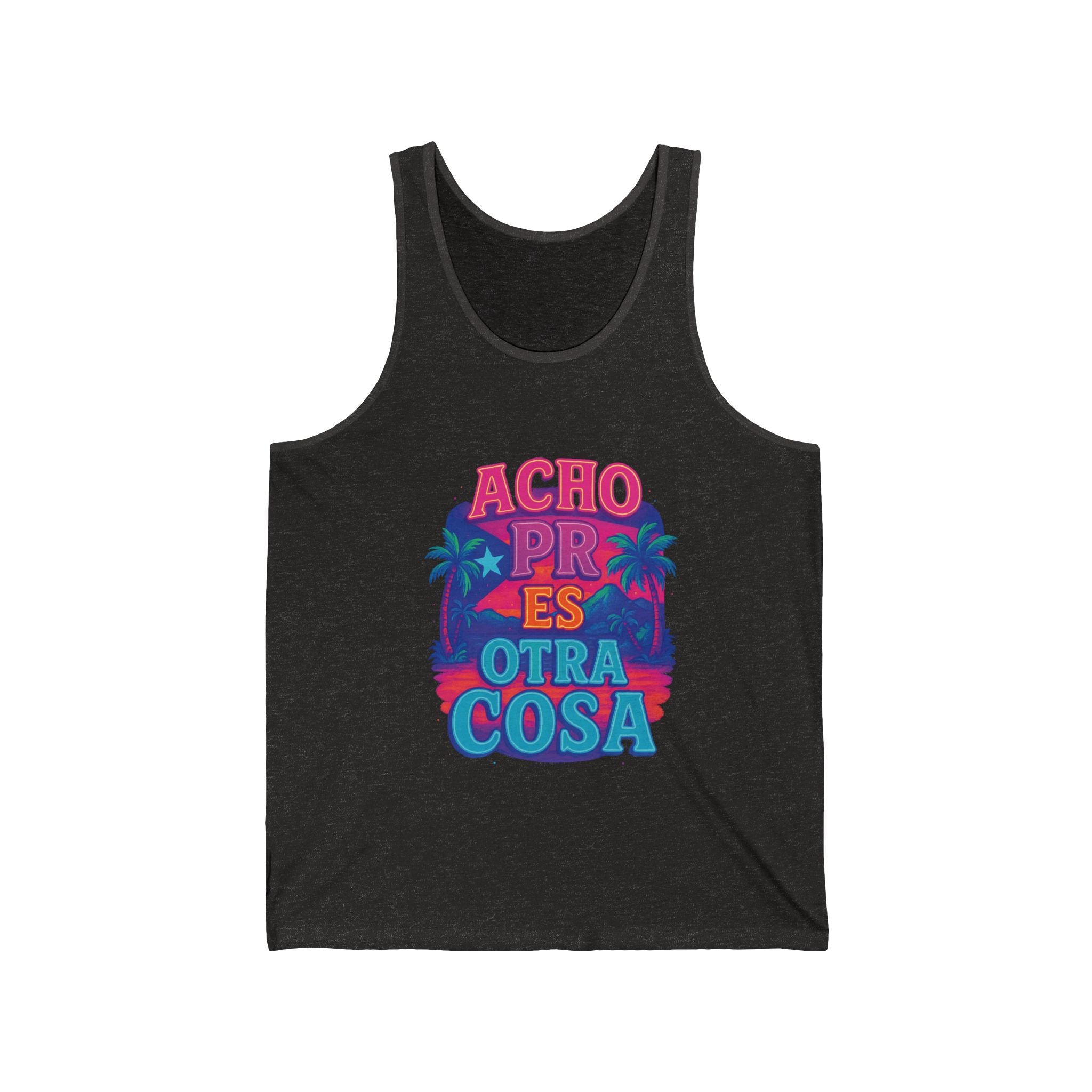 Vibrant Unisex Jersey Tank - ACHO PR OTRA COSA, Summer Essential, Beachwear, Gift for Him/Her, Festival Attire
