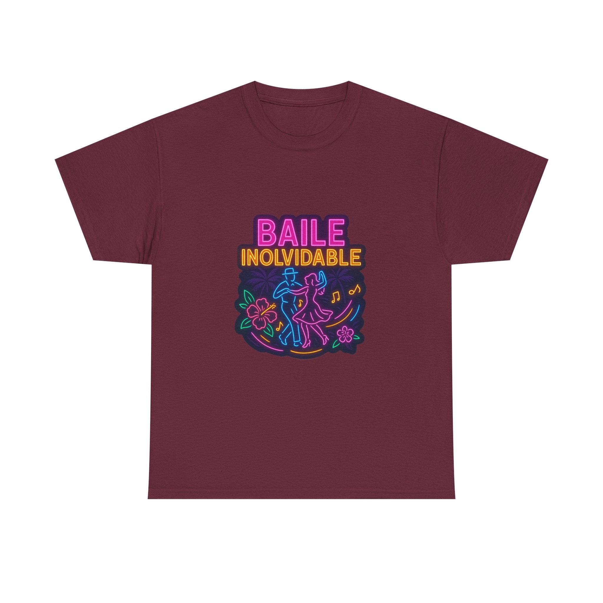 Unisex Heavy Cotton Tee Baile Inolvidable Front - Colorful 'Baile Inolvidable' T-Shirt