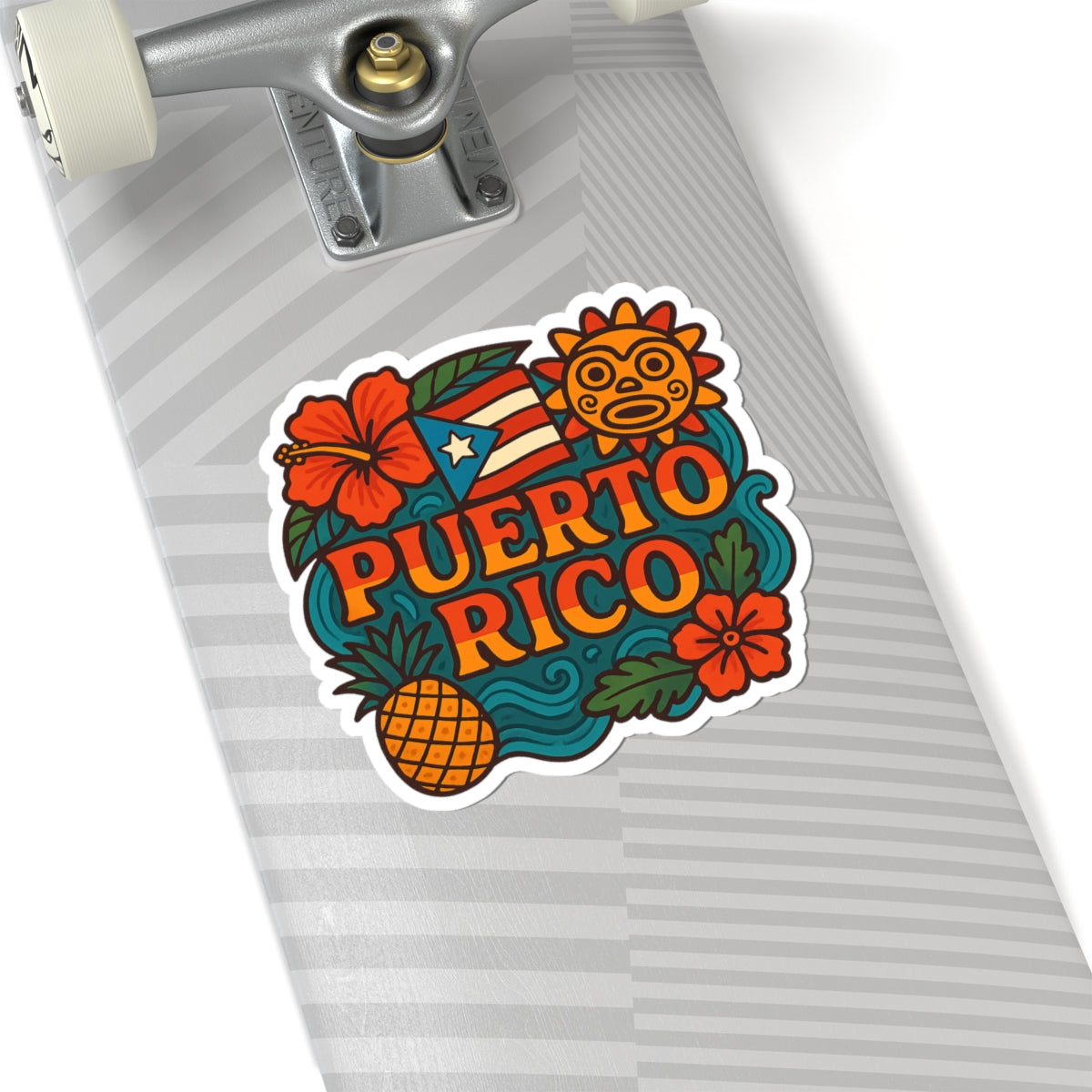 Vibrant Puerto Rico Kiss-Cut Stickers