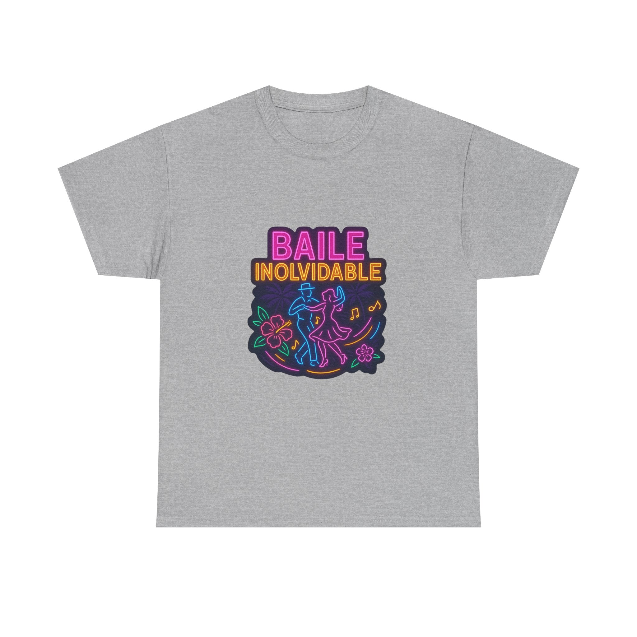 Unisex Heavy Cotton Tee Baile Inolvidable Front - Colorful 'Baile Inolvidable' T-Shirt