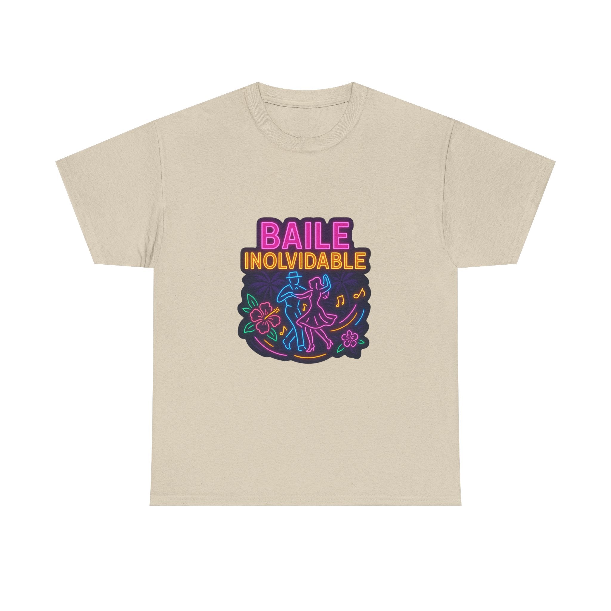 Unisex Heavy Cotton Tee Baile Inolvidable Front - Colorful 'Baile Inolvidable' T-Shirt