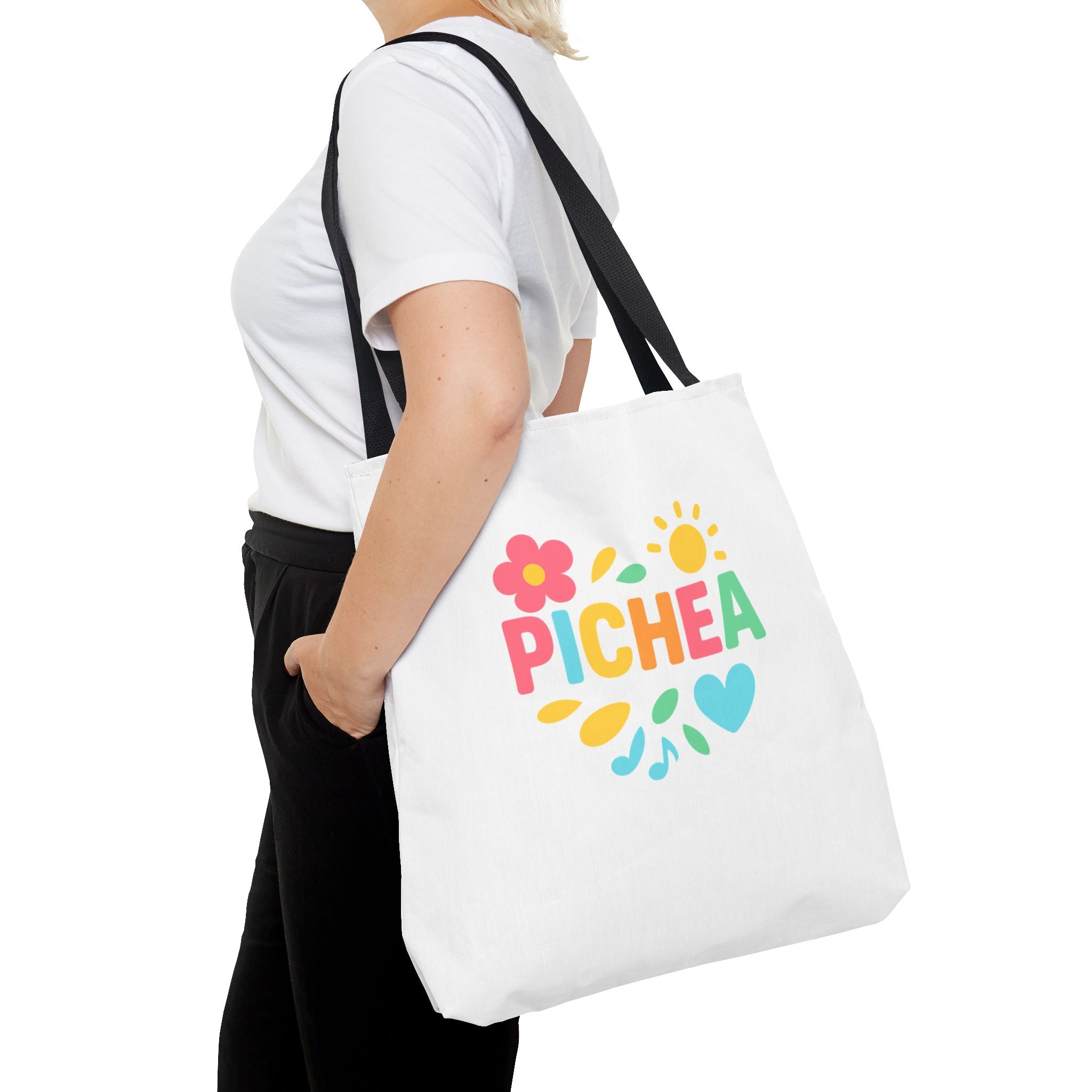 Pichea Colorful Floral Tote Bag, Shopping Bag, Beach Tote, Gift for Her, Eco-Friendly Bag, Spring/Summer Style