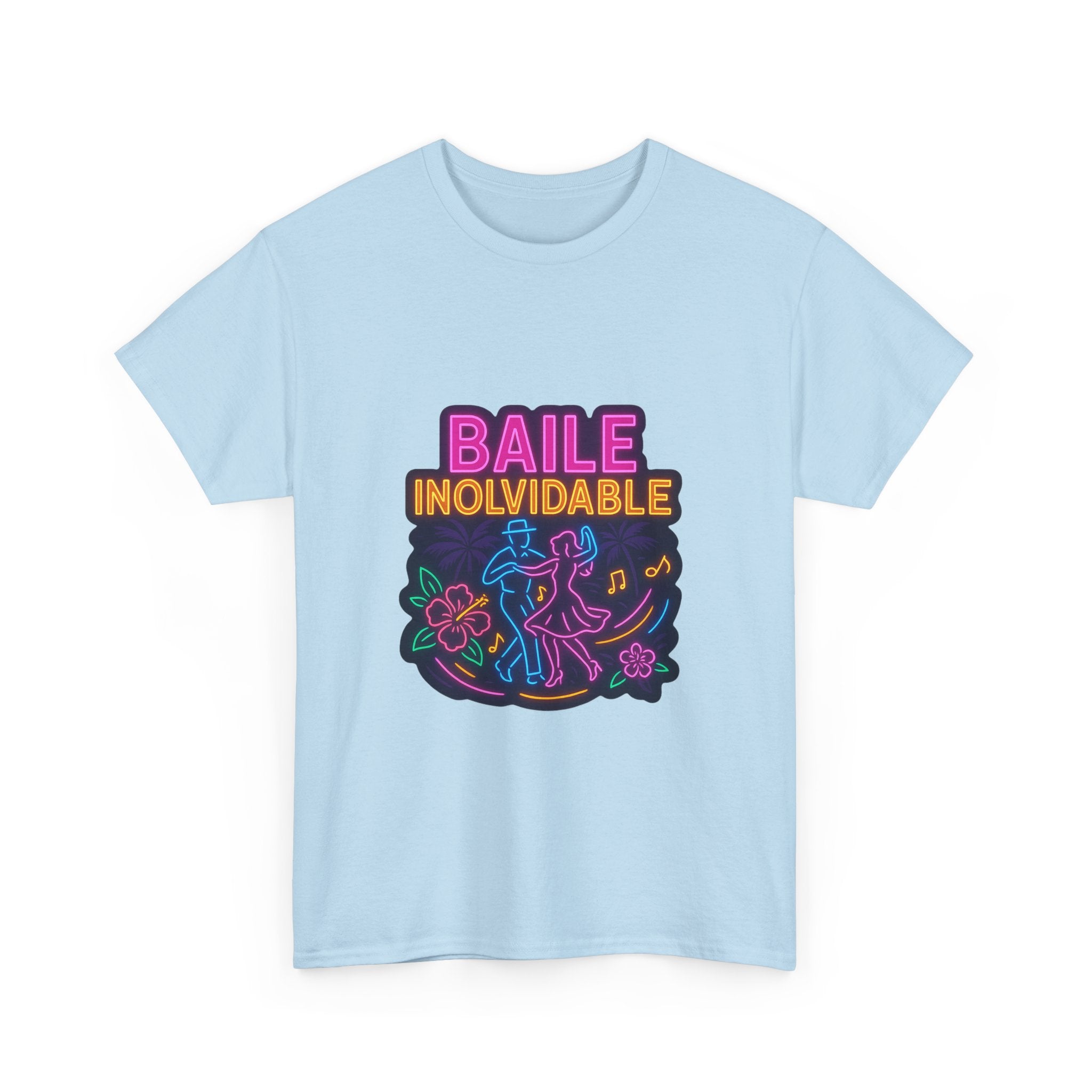 Unisex Heavy Cotton Tee Baile Inolvidable Front - Colorful 'Baile Inolvidable' T-Shirt