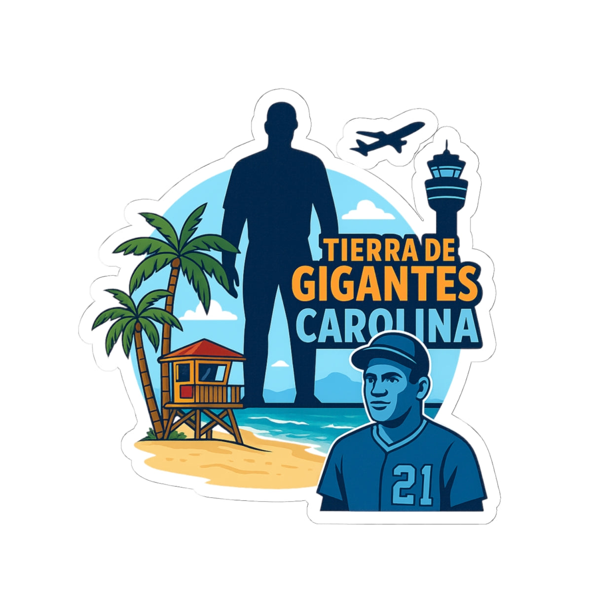 Tropical Kiss-Cut Stickers featuring Carolina Giants, Perfect for Travel Lovers, Laptop Decor, Gifts, Summer Vibes, Beach Decor