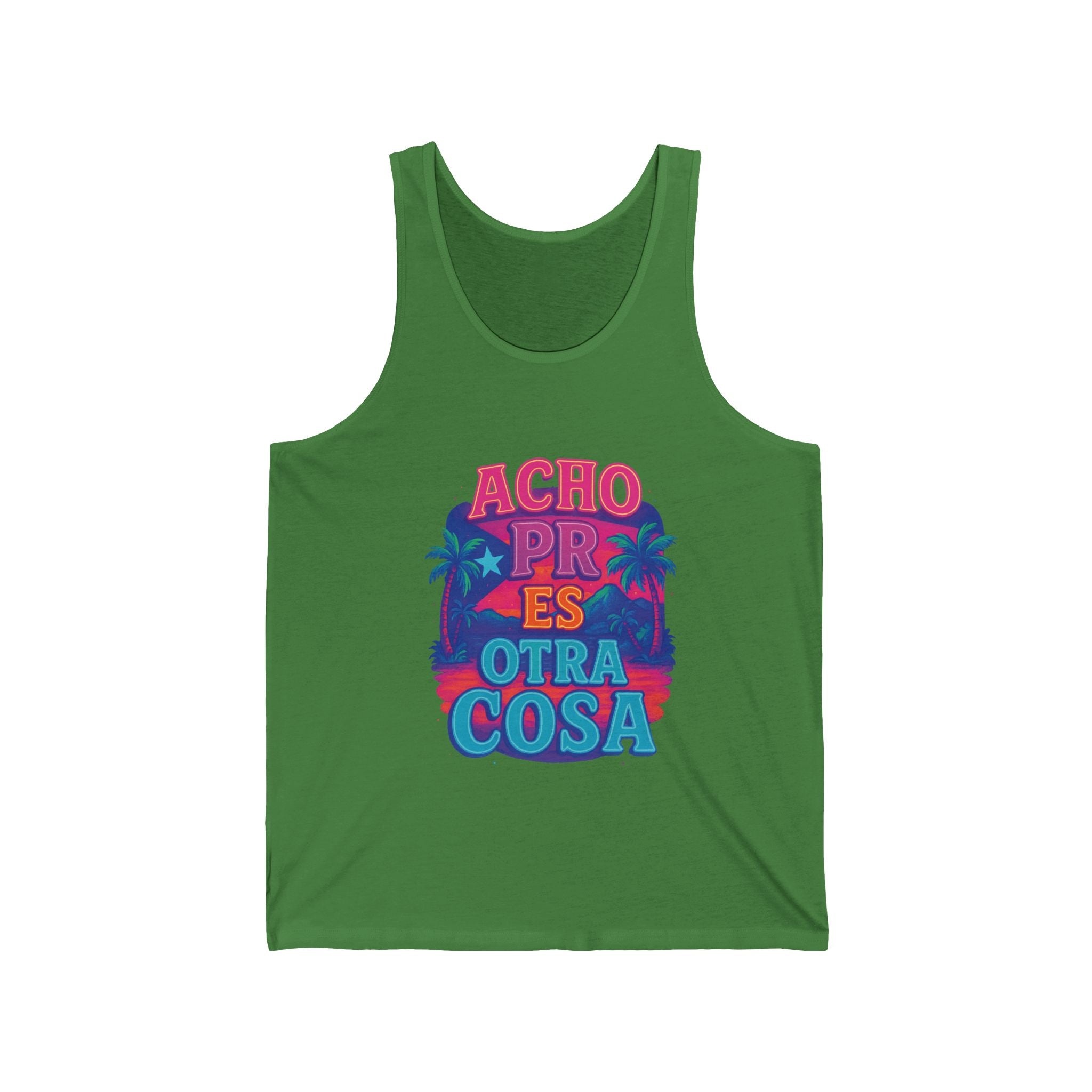 Vibrant Unisex Jersey Tank - ACHO PR OTRA COSA, Summer Essential, Beachwear, Gift for Him/Her, Festival Attire