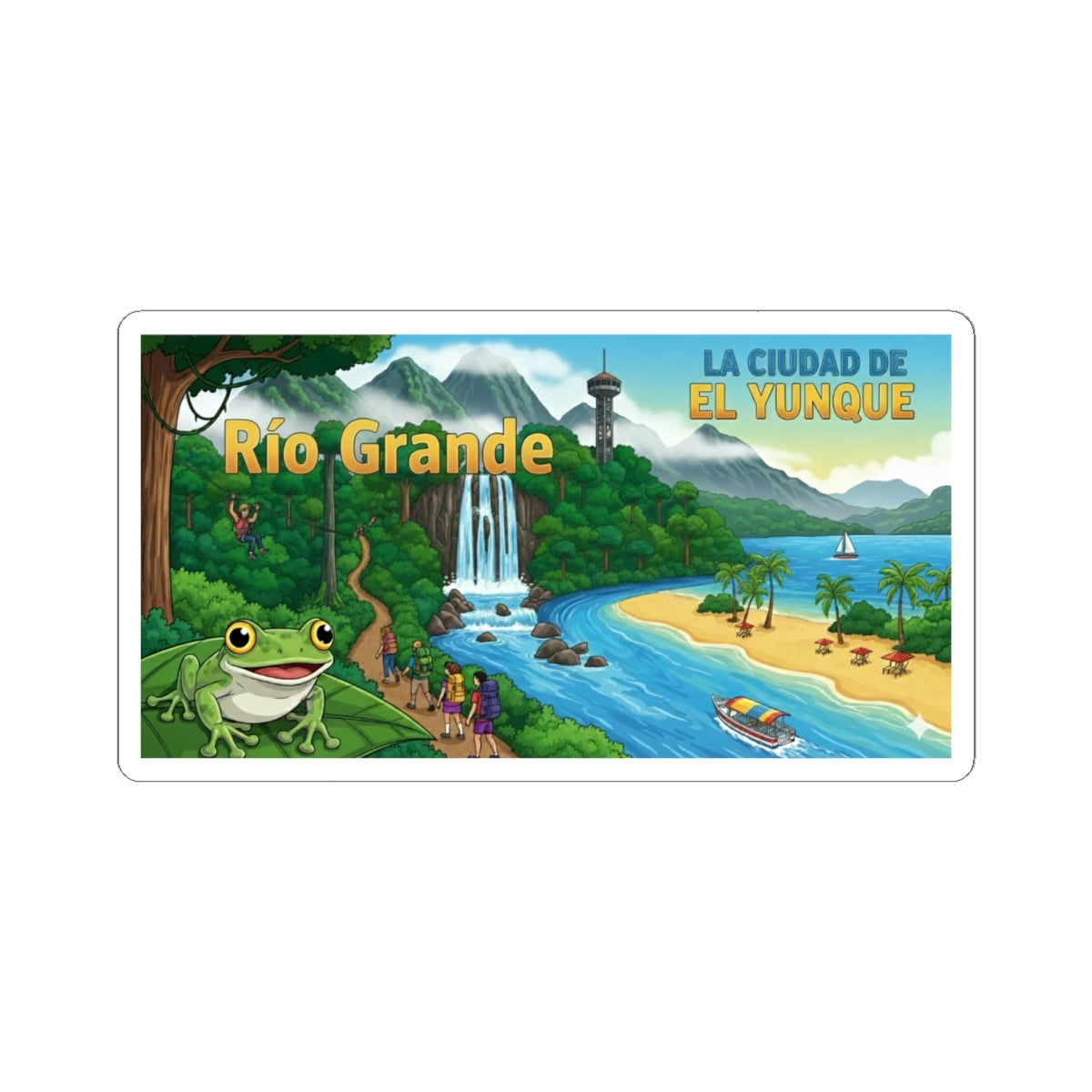 Rio Grande Vibrant Kiss-Cut Stickers for Tropical Enthusiasts | Perfect for Travel, Journals, Laptops, Hydro Flasks, and Scrapbooking