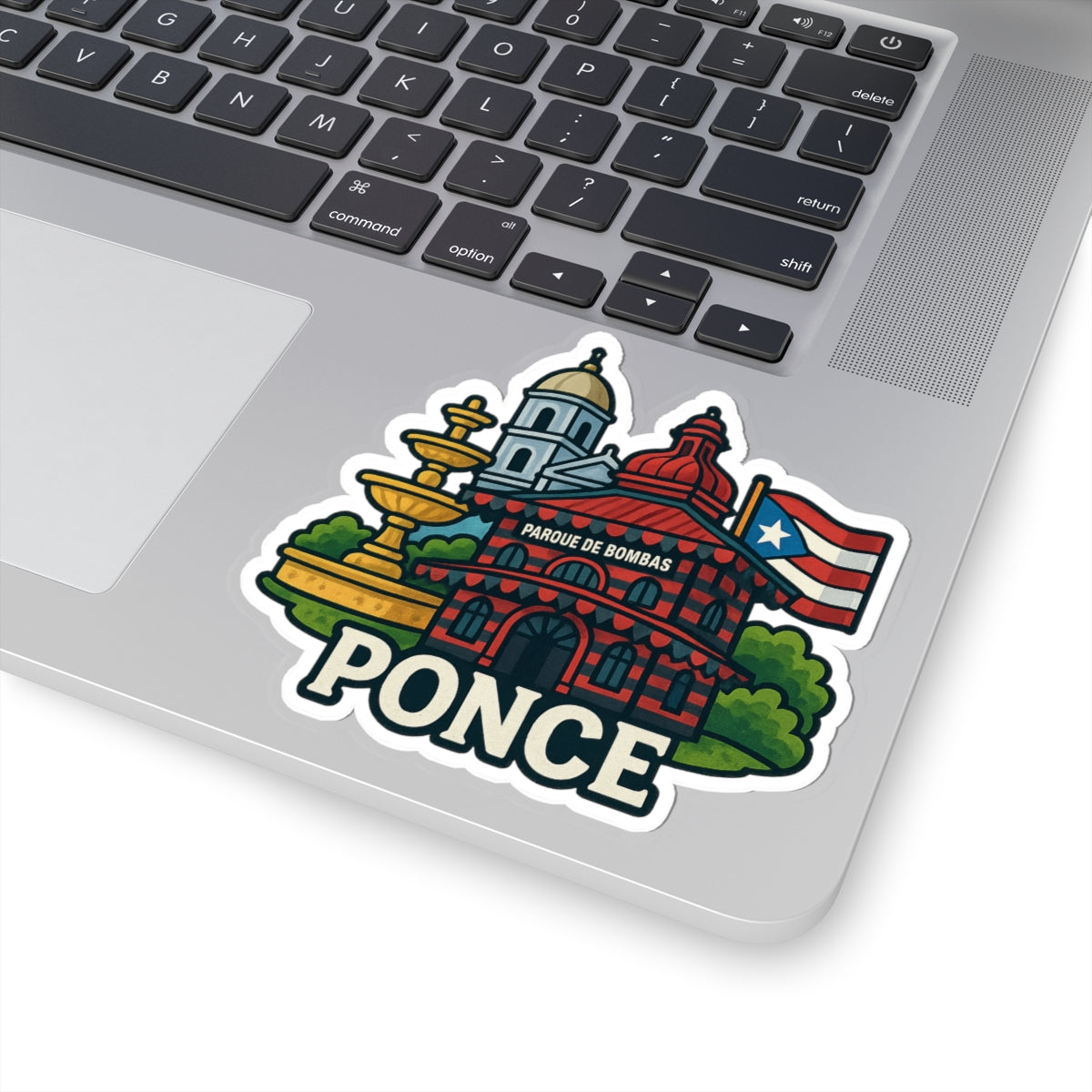 Ponce Landmark Kiss-Cut Stickers, Travel Decor, Puerto Rico Gifts, Laptop Stickers, Vintage City Art