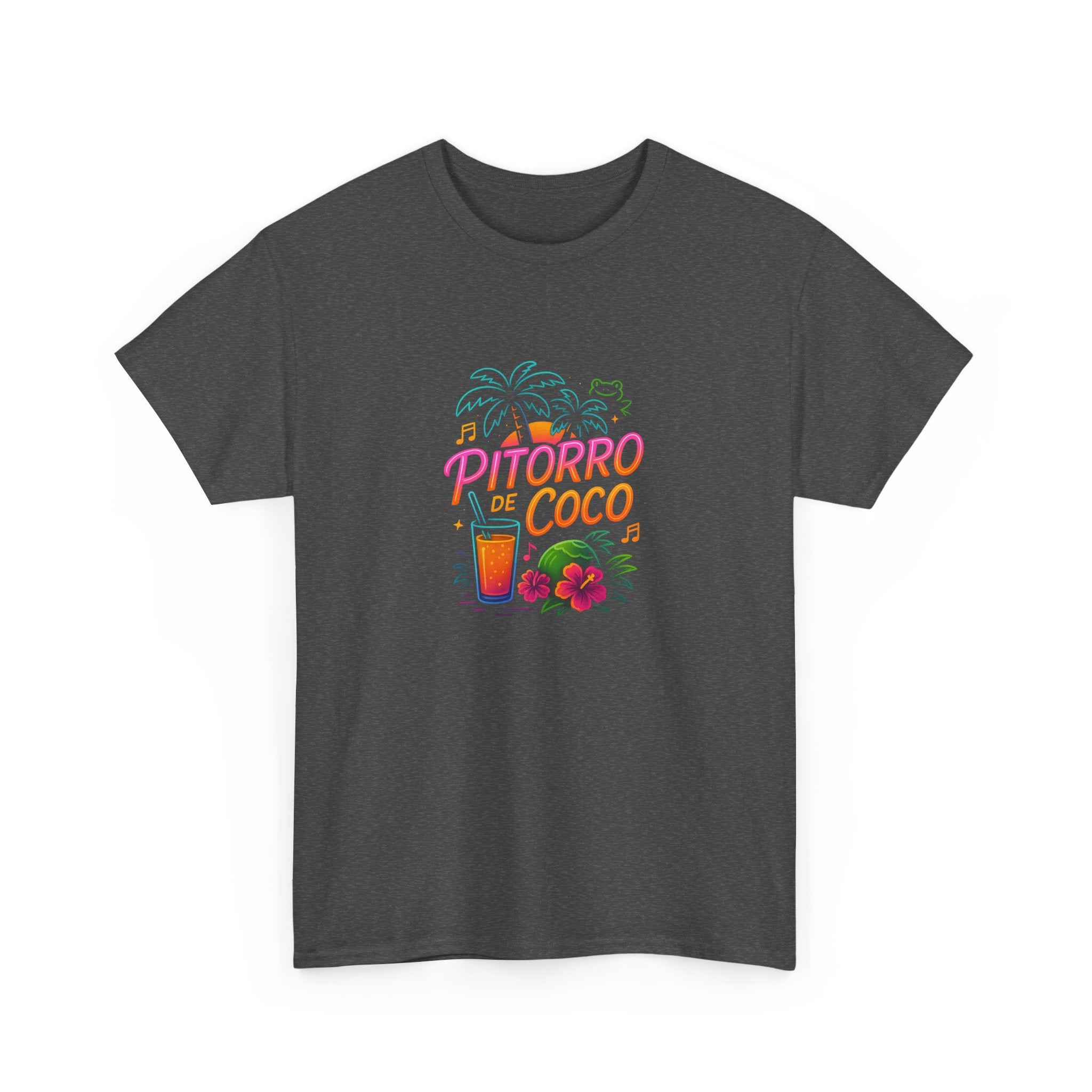 Pitorro Coco Graphic Tee, Summer Vibes Shirt, Unisex Heavy Cotton Tee, Tropical Drink Tee, Casual Wear for Beach Lovers