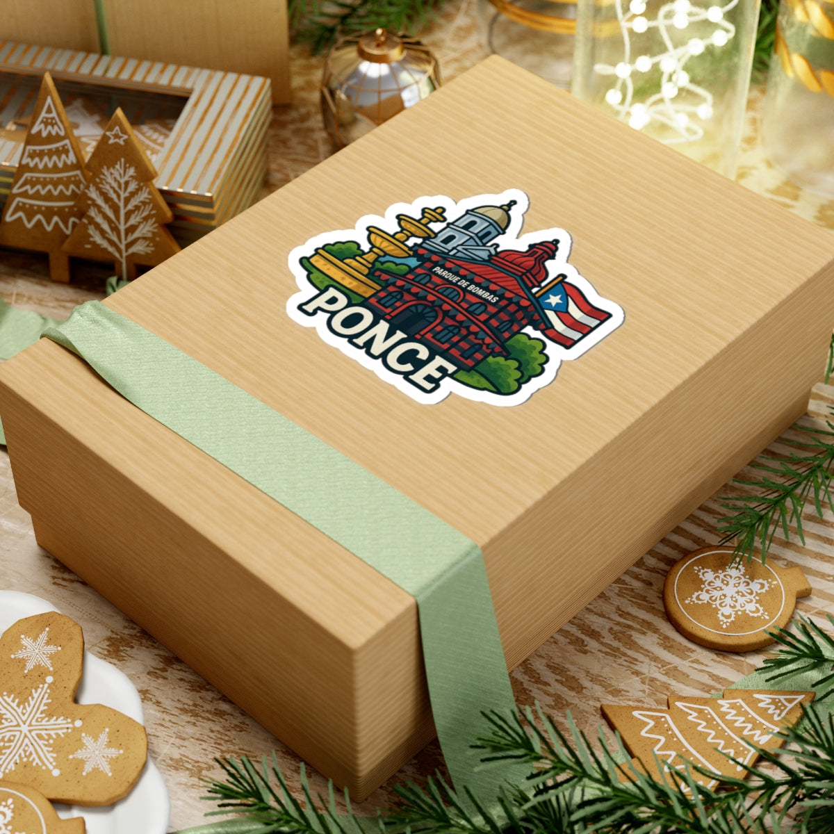 Ponce Landmark Kiss-Cut Stickers, Travel Decor, Puerto Rico Gifts, Laptop Stickers, Vintage City Art