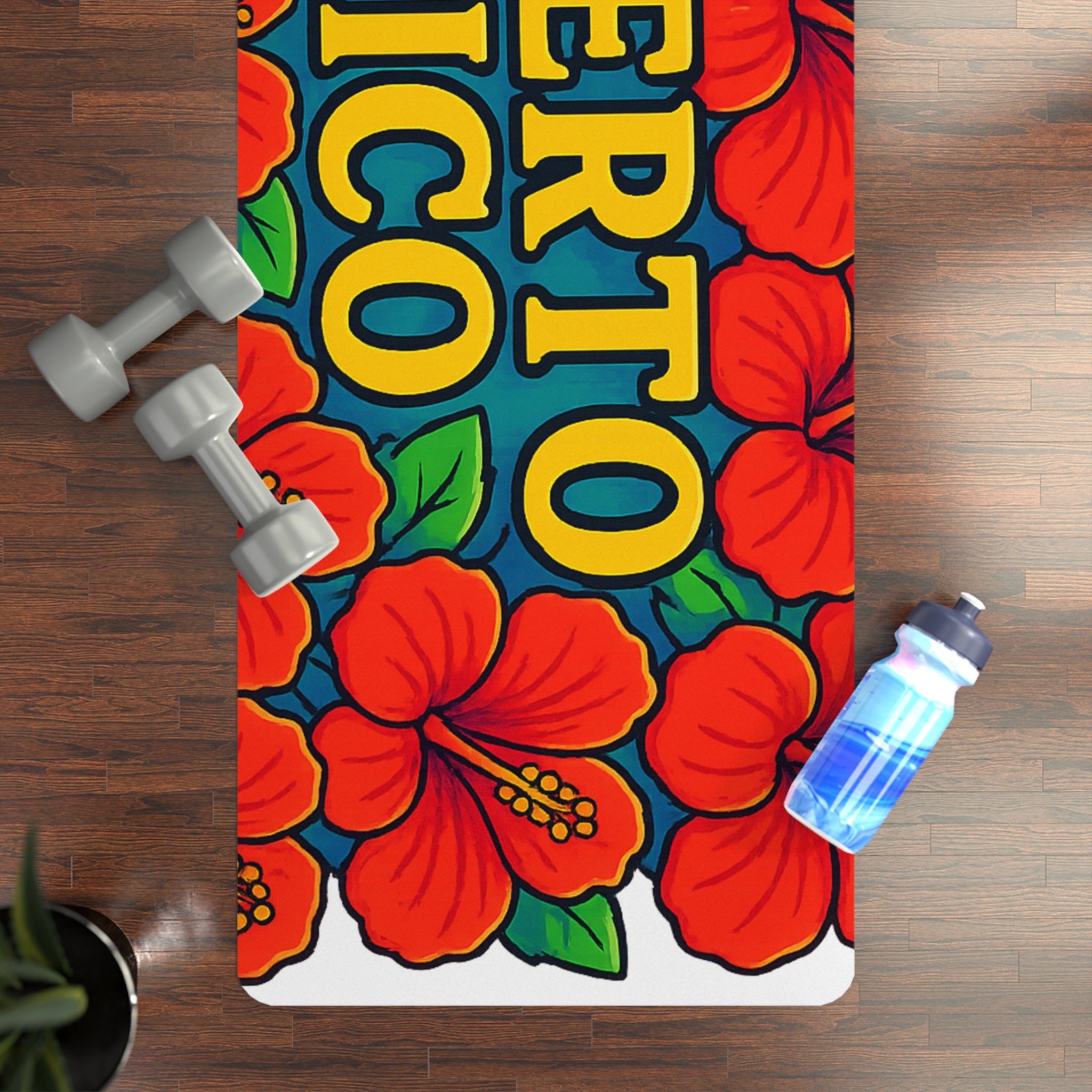 Vibrant Puerto Rico Yoga Mat, Exercise Mat for Pilates, Fitness Gear, Workout Mat, Gift for Yoga Enthusiasts