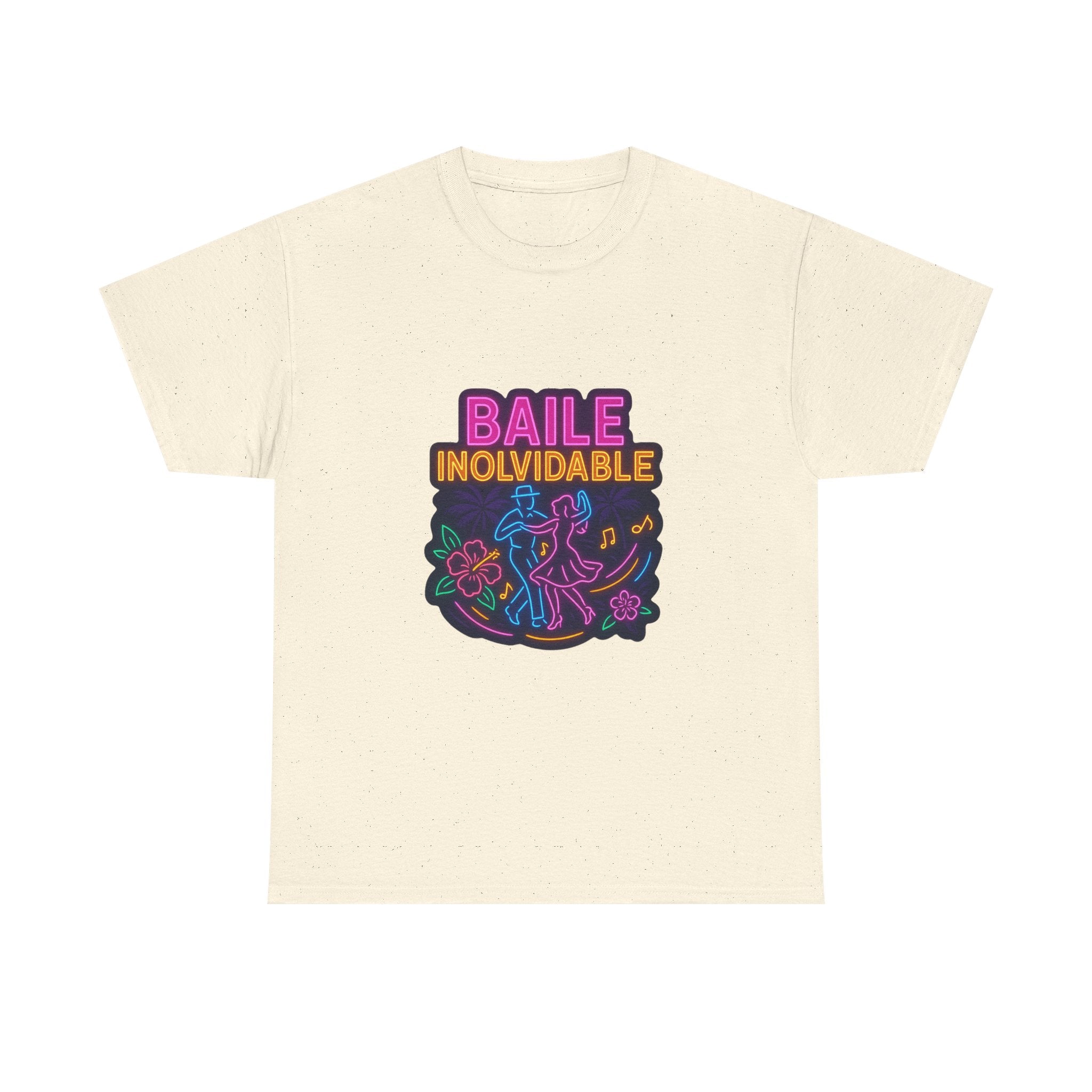 Unisex Heavy Cotton Tee Baile Inolvidable Front - Colorful 'Baile Inolvidable' T-Shirt