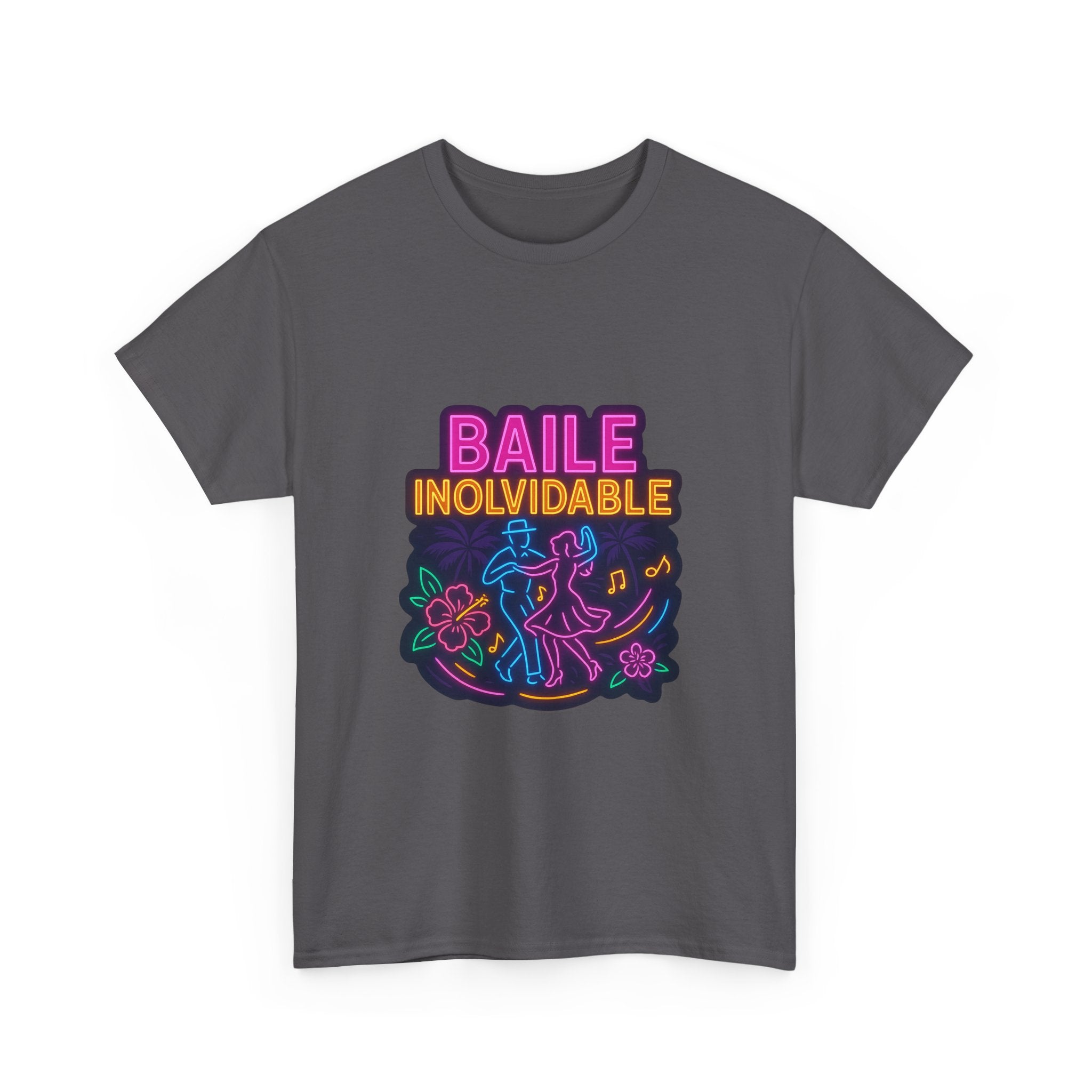 Unisex Heavy Cotton Tee Baile Inolvidable Front - Colorful 'Baile Inolvidable' T-Shirt