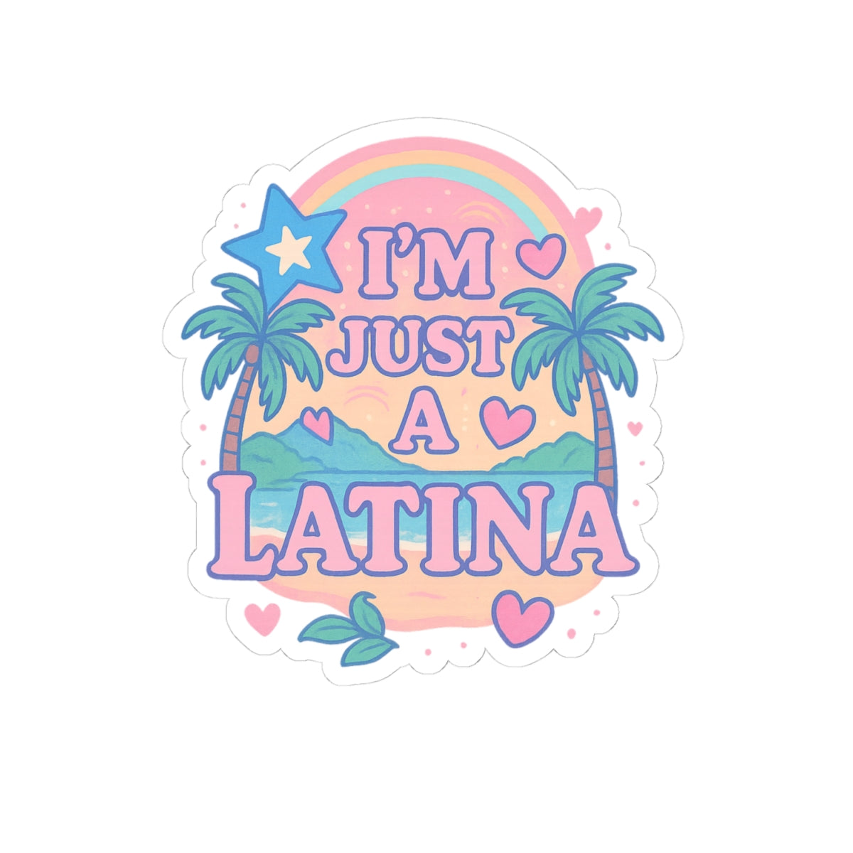 Vibrant Latina Kiss-Cut Stickers | Cute Tropical Aesthetic, Laptop Decals, Party Decor, Gift for Her, Fun Bedroom Decor