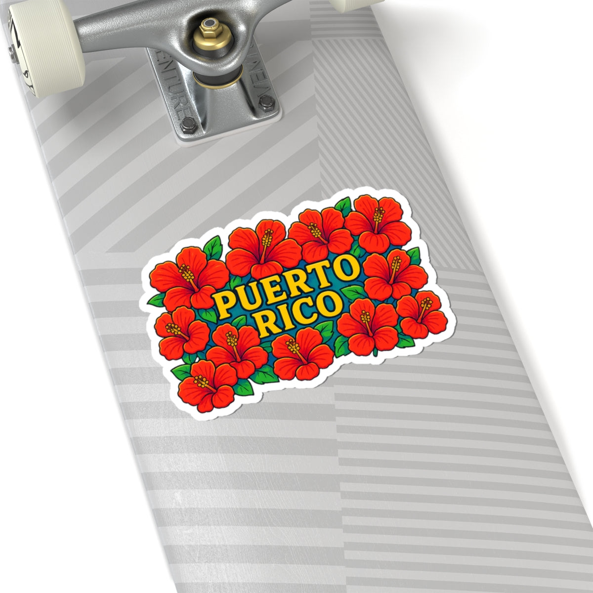 Vibrant Puerto Rico Kiss-Cut Stickers, Floral Laptop Decals, Travel Souvenirs, Tropical Decor, Gift for Friends
