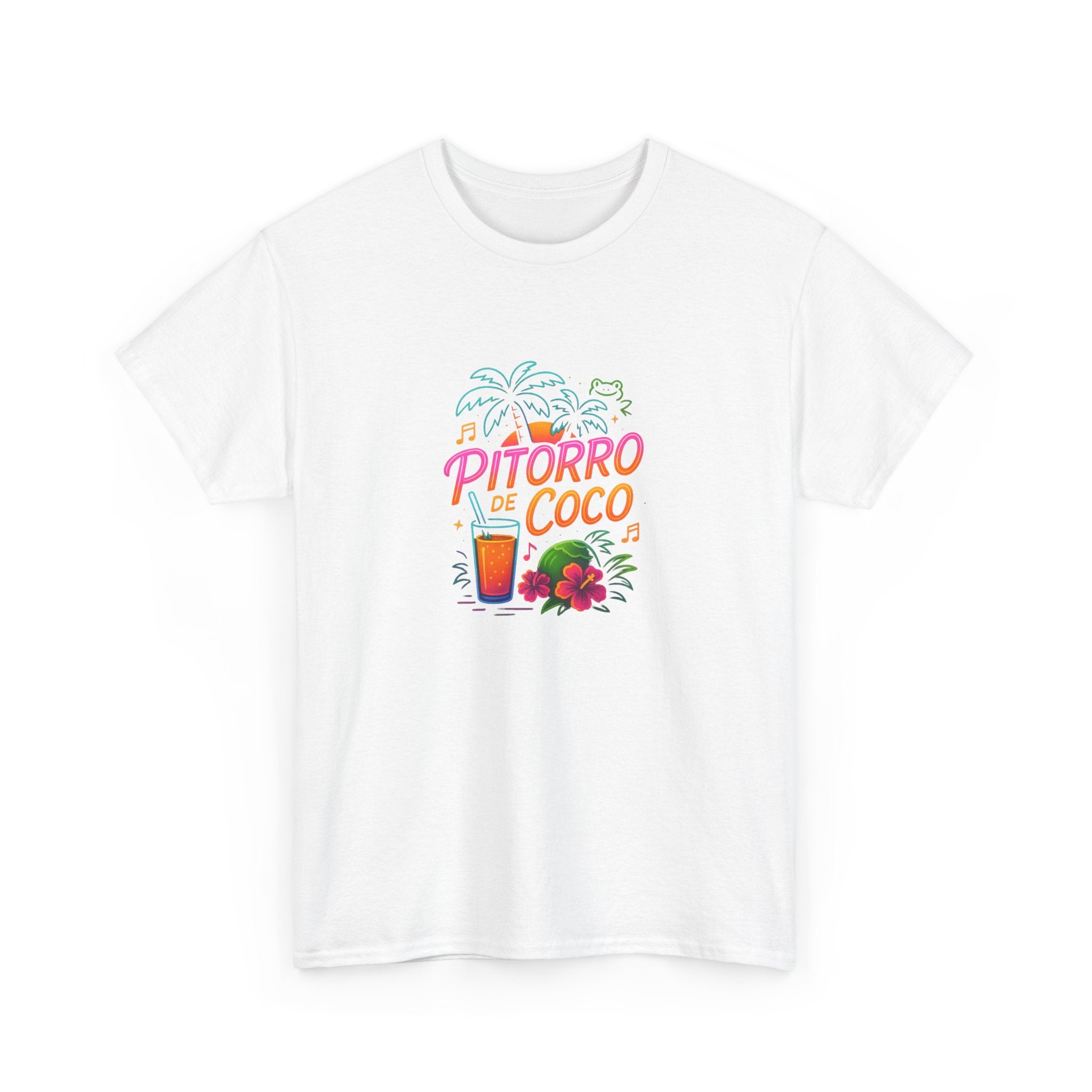 Pitorro Coco Graphic Tee, Summer Vibes Shirt, Unisex Heavy Cotton Tee, Tropical Drink Tee, Casual Wear for Beach Lovers