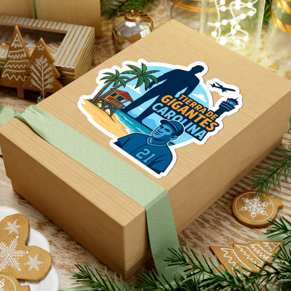 Tropical Kiss-Cut Stickers featuring Carolina Giants, Perfect for Travel Lovers, Laptop Decor, Gifts, Summer Vibes, Beach Decor