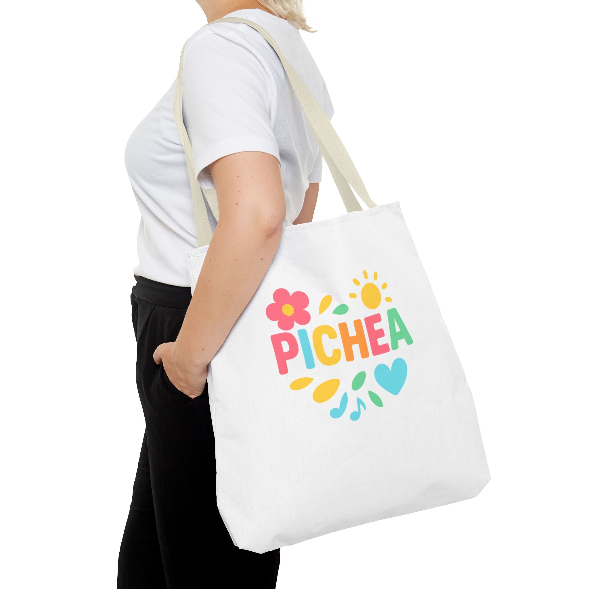 Pichea Colorful Floral Tote Bag, Shopping Bag, Beach Tote, Gift for Her, Eco-Friendly Bag, Spring/Summer Style