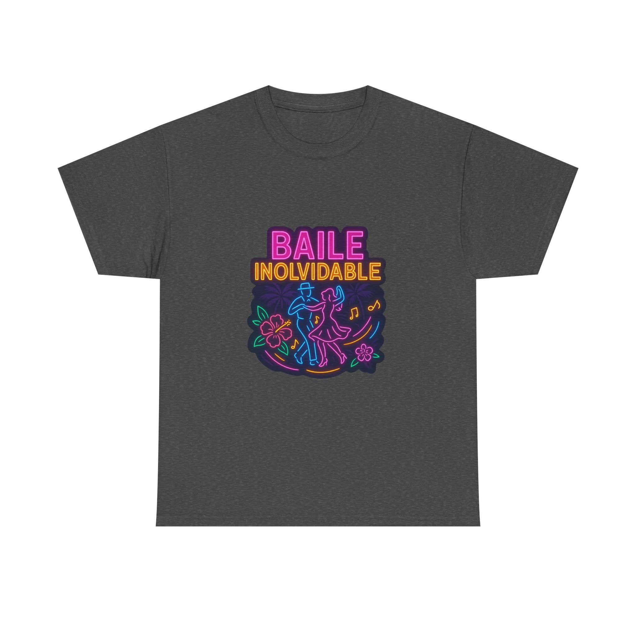 Unisex Heavy Cotton Tee Baile Inolvidable Front - Colorful 'Baile Inolvidable' T-Shirt