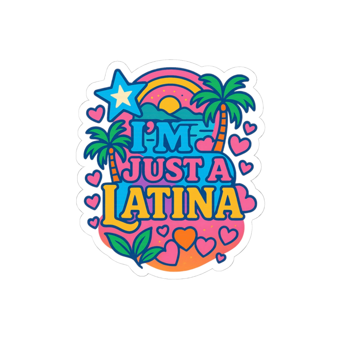 Vibrant Latina Pride Stickers, Colorful Stickers, Laptop Decor, Gifts for Latinas, Tropical Vibe Stickers