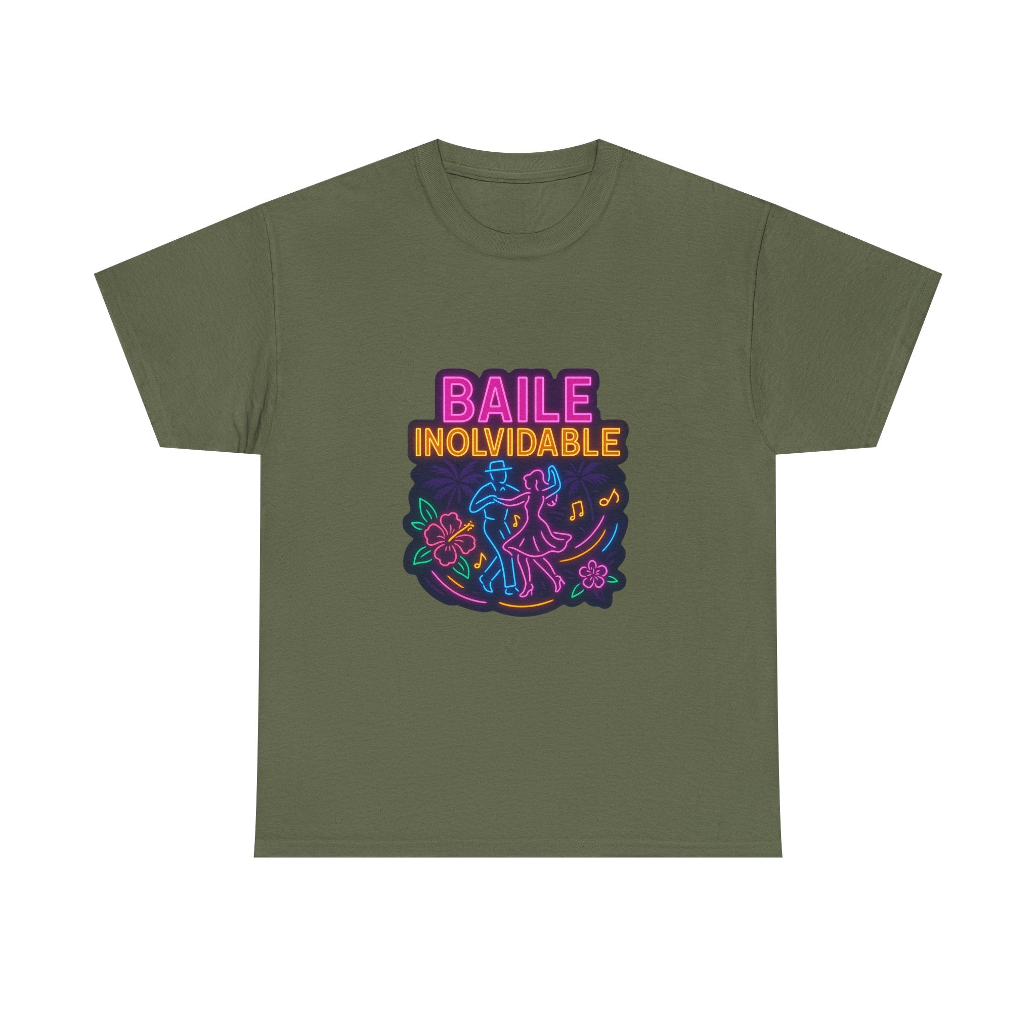 Unisex Heavy Cotton Tee Baile Inolvidable Front - Colorful 'Baile Inolvidable' T-Shirt