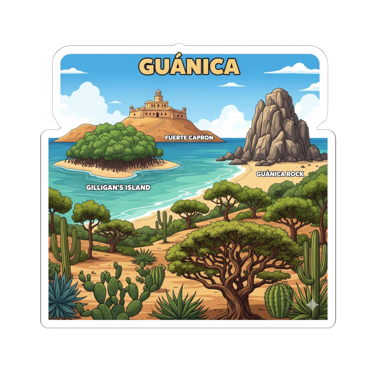 Guánica Kiss-Cut Stickers