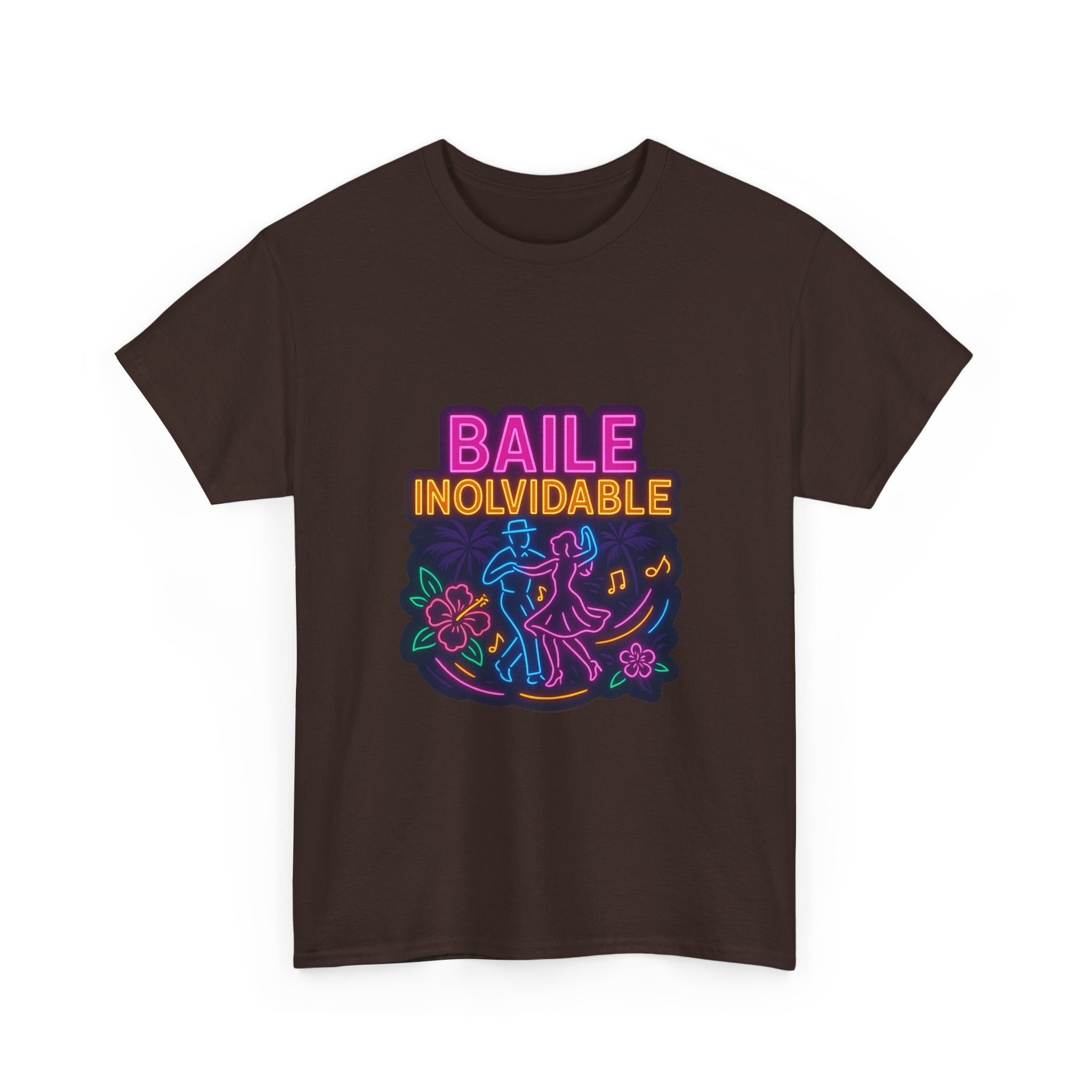 Unisex Heavy Cotton Tee Baile Inolvidable Front - Colorful 'Baile Inolvidable' T-Shirt