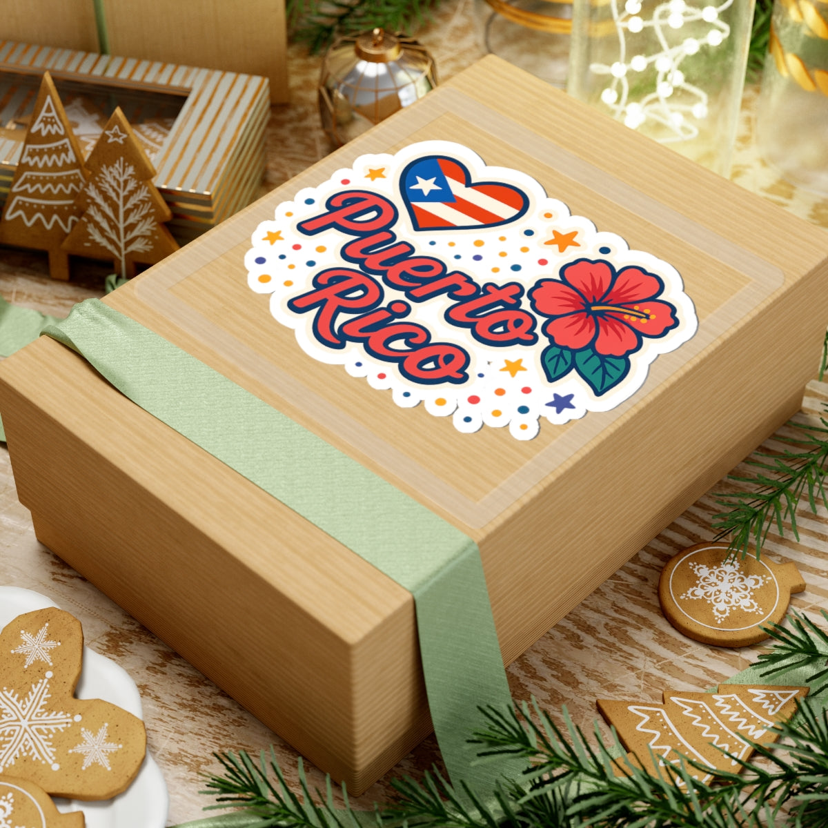 Colorful Puerto Rico Kiss-Cut Stickers