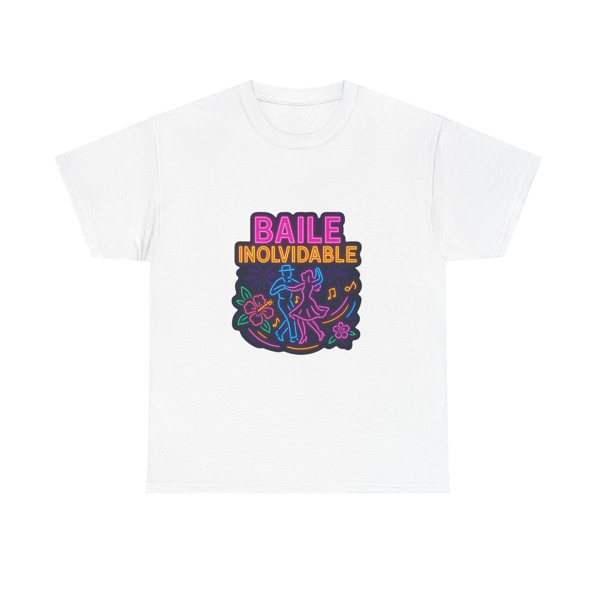 Unisex Heavy Cotton Tee Baile Inolvidable Front - Colorful 'Baile Inolvidable' T-Shirt