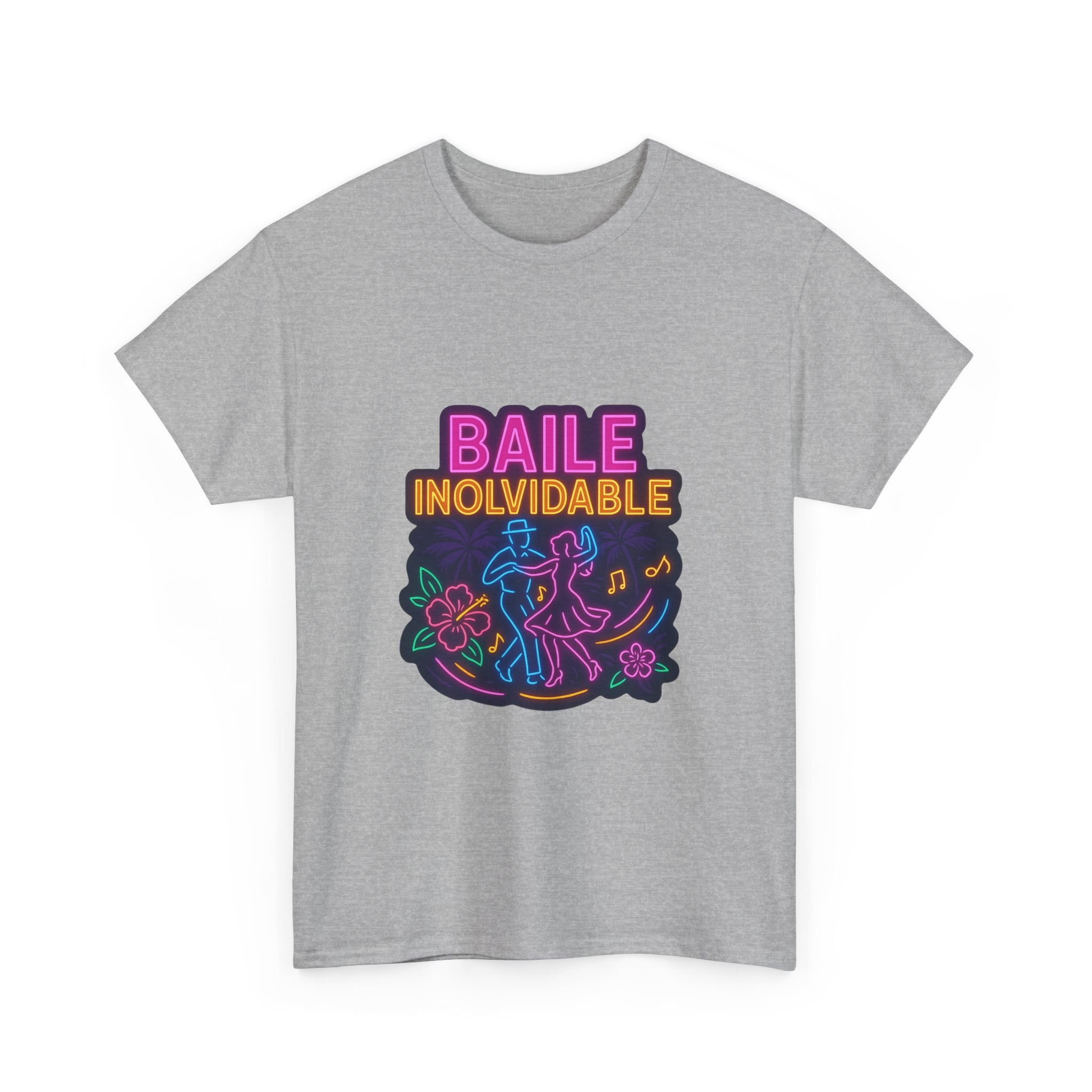 Unisex Heavy Cotton Tee Baile Inolvidable Front - Colorful 'Baile Inolvidable' T-Shirt