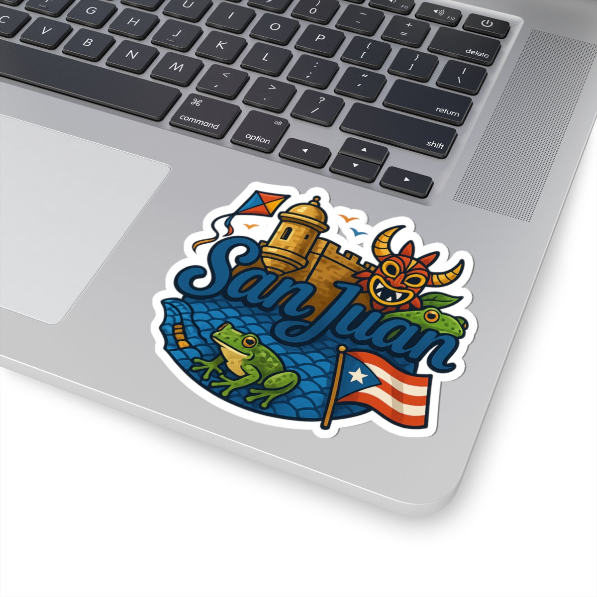 San Juan Adventure Kiss-Cut Stickers | Puerto Rico Travel Decor, Laptop Decals, Festival Gifts, Souvenir Stickers, Fun Art