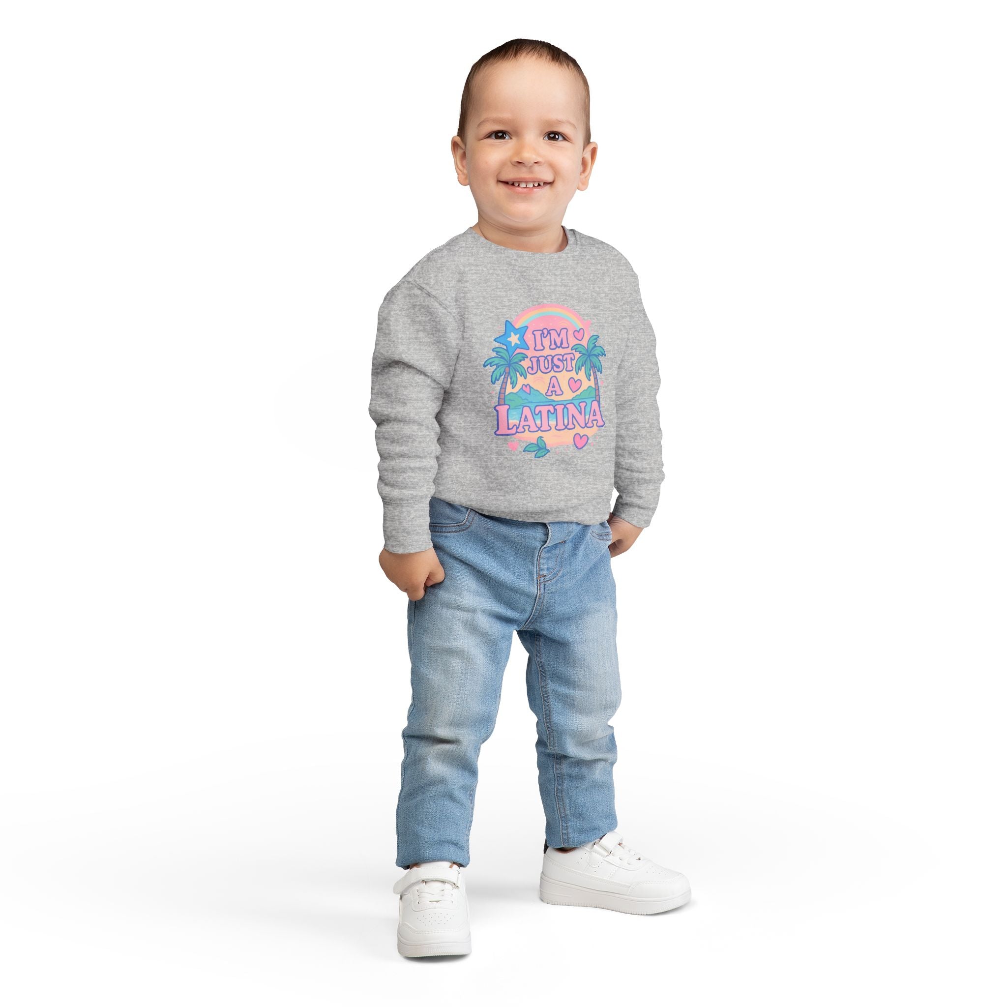Toddler Sweatshirt - I'm Just a Latina - Cute Kid's Apparel, Birthday Gift, Celebrate Latina Pride, Casual Outfit, Everyday Wear