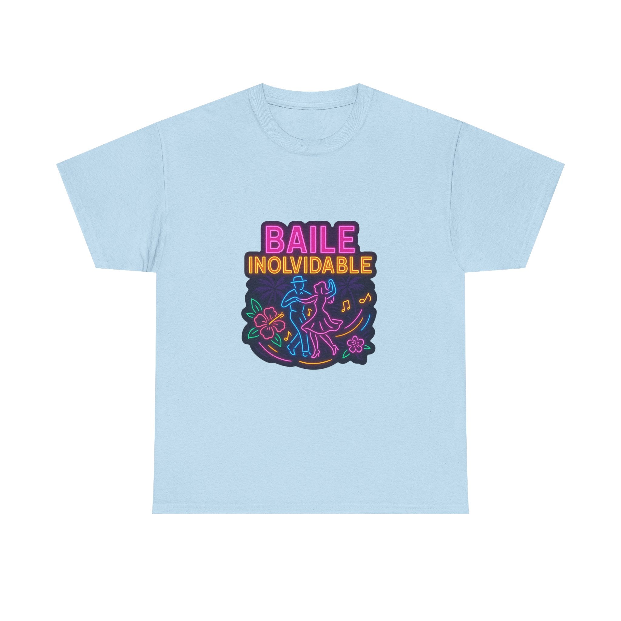Unisex Heavy Cotton Tee Baile Inolvidable Front - Colorful 'Baile Inolvidable' T-Shirt