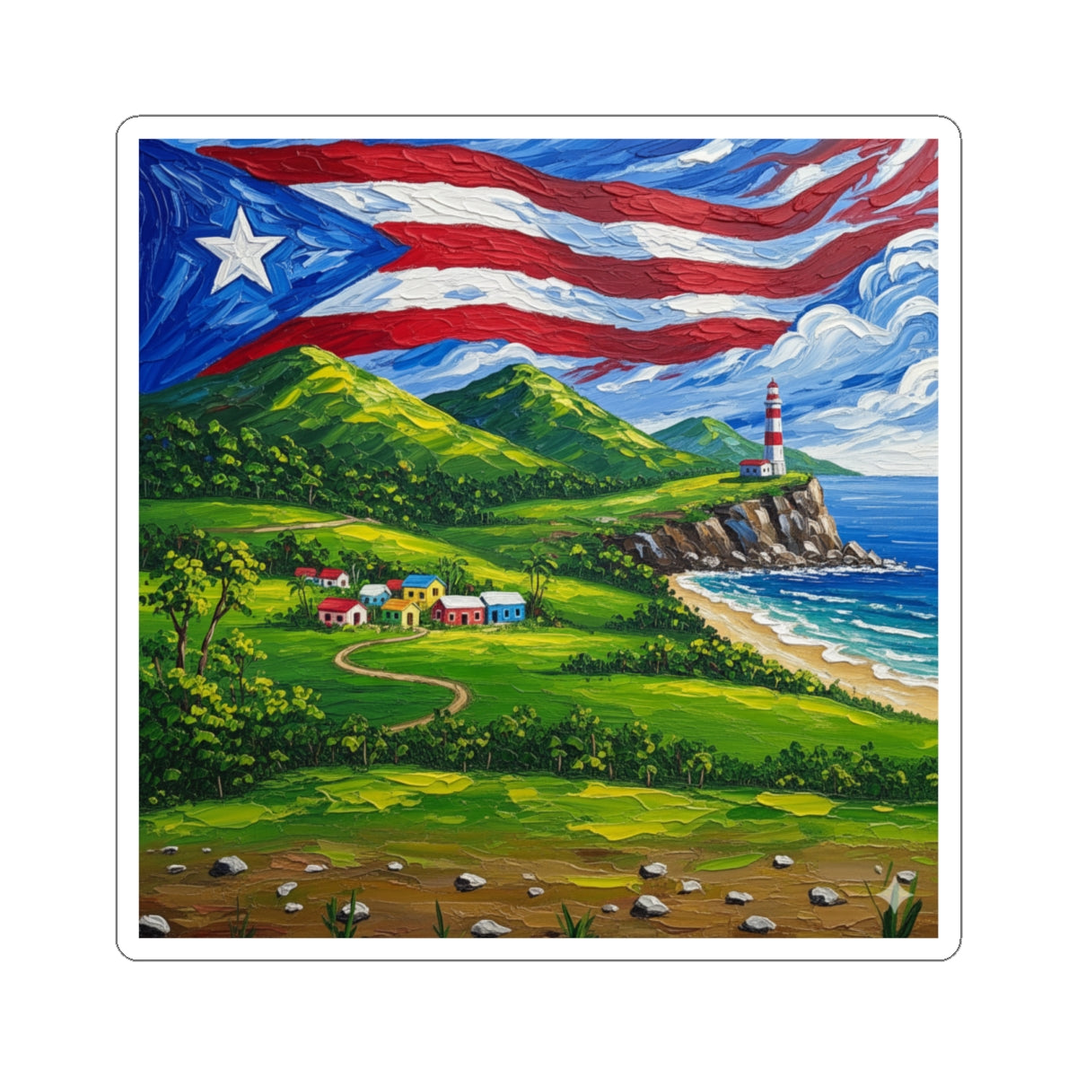 Puerto Rico Kiss-Cut Stickers