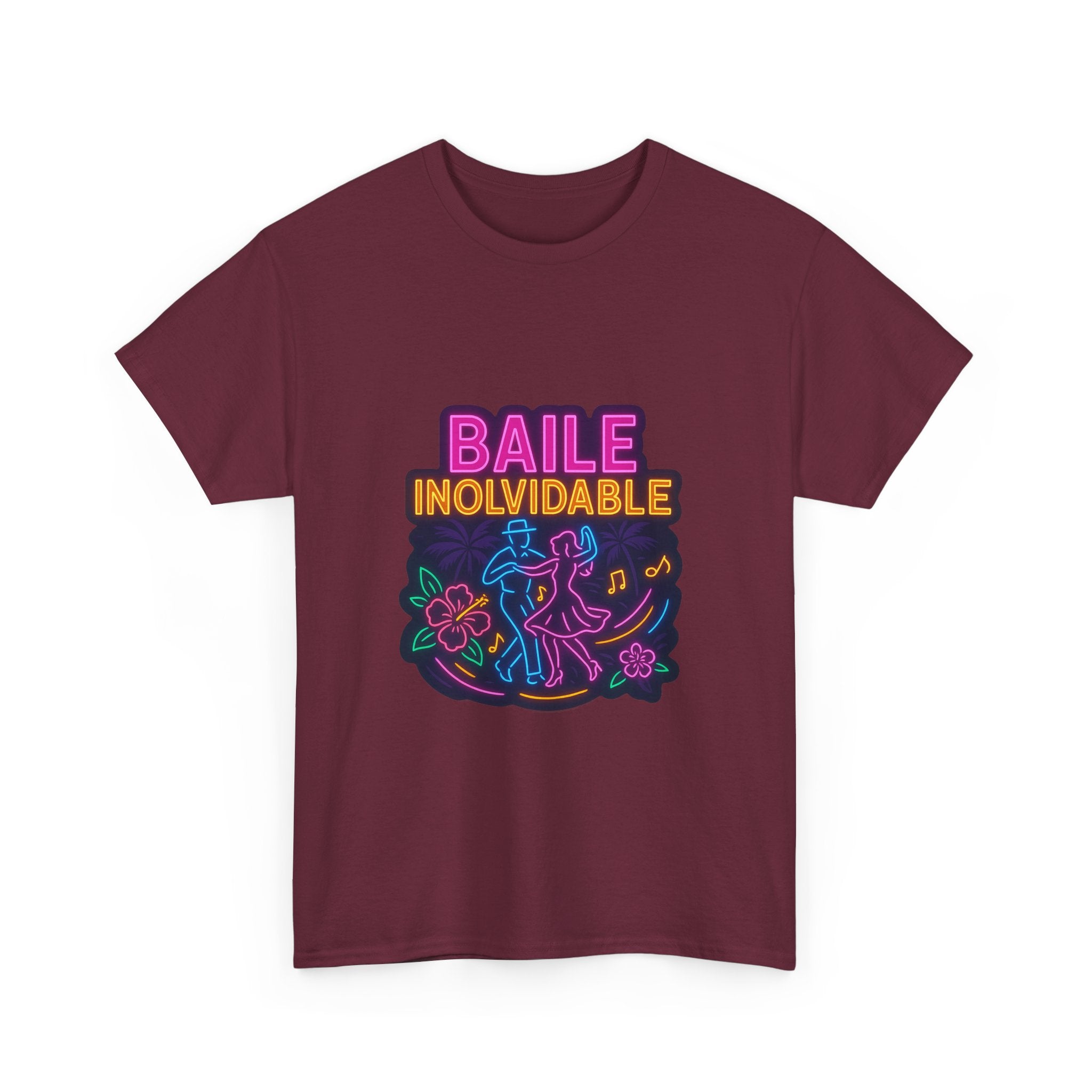 Unisex Heavy Cotton Tee Baile Inolvidable Front - Colorful 'Baile Inolvidable' T-Shirt